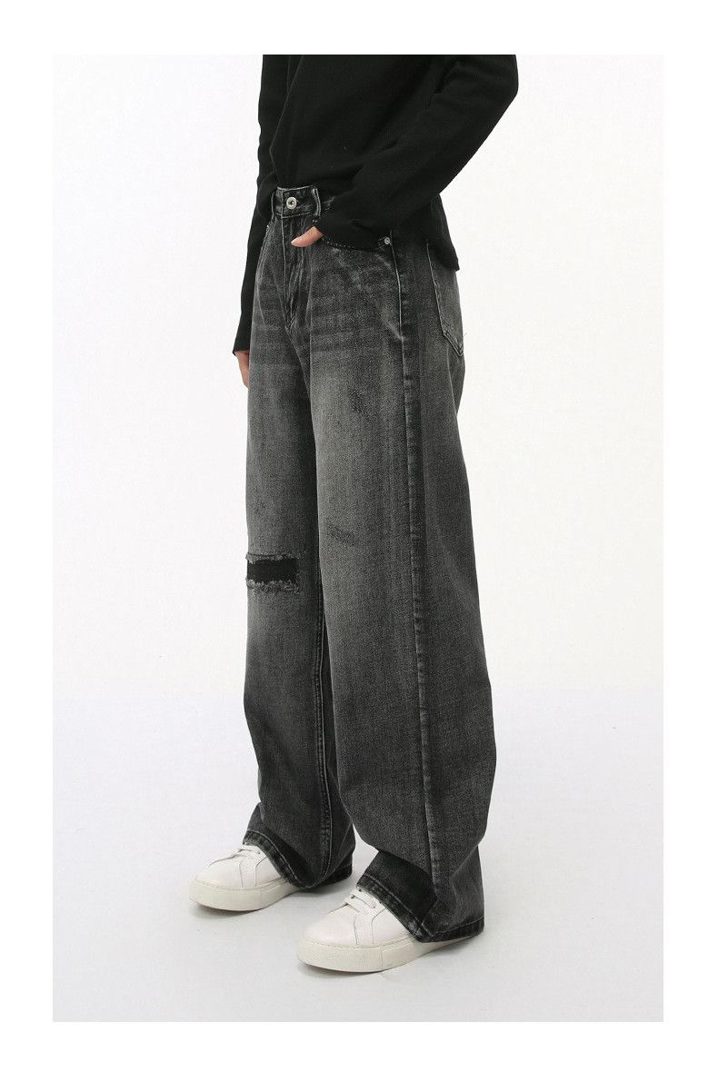 Japanese Brand × Jean Grey washed distressed loose ripped jeans Size US 32 / EU 48 - 4 Thumbnail