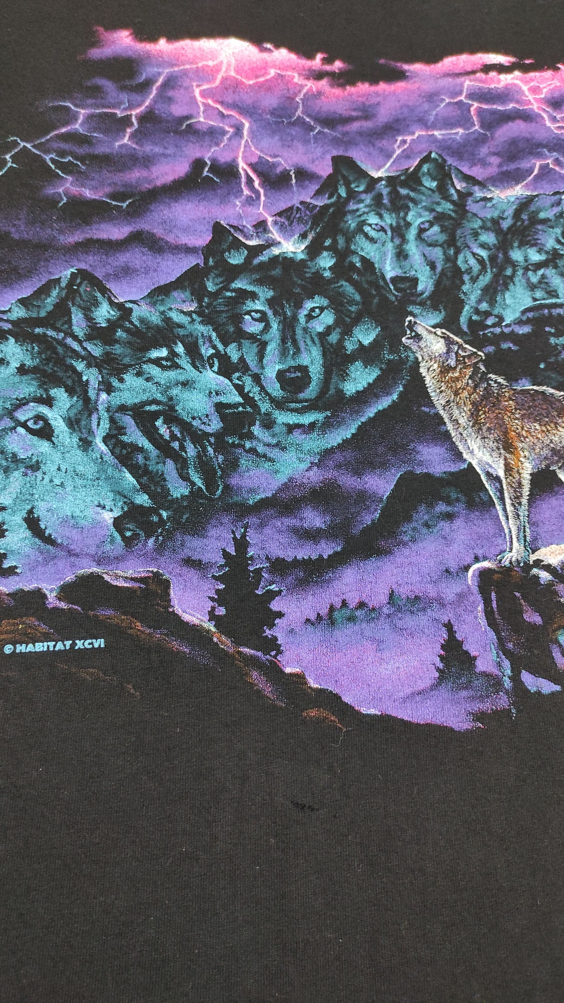 Habitat Vintage 1996 HABITAT WOLF AND THUNDER LIGHTNING OVP TEE Size US L / EU 52-54 / 3 - 10 Thumbnail
