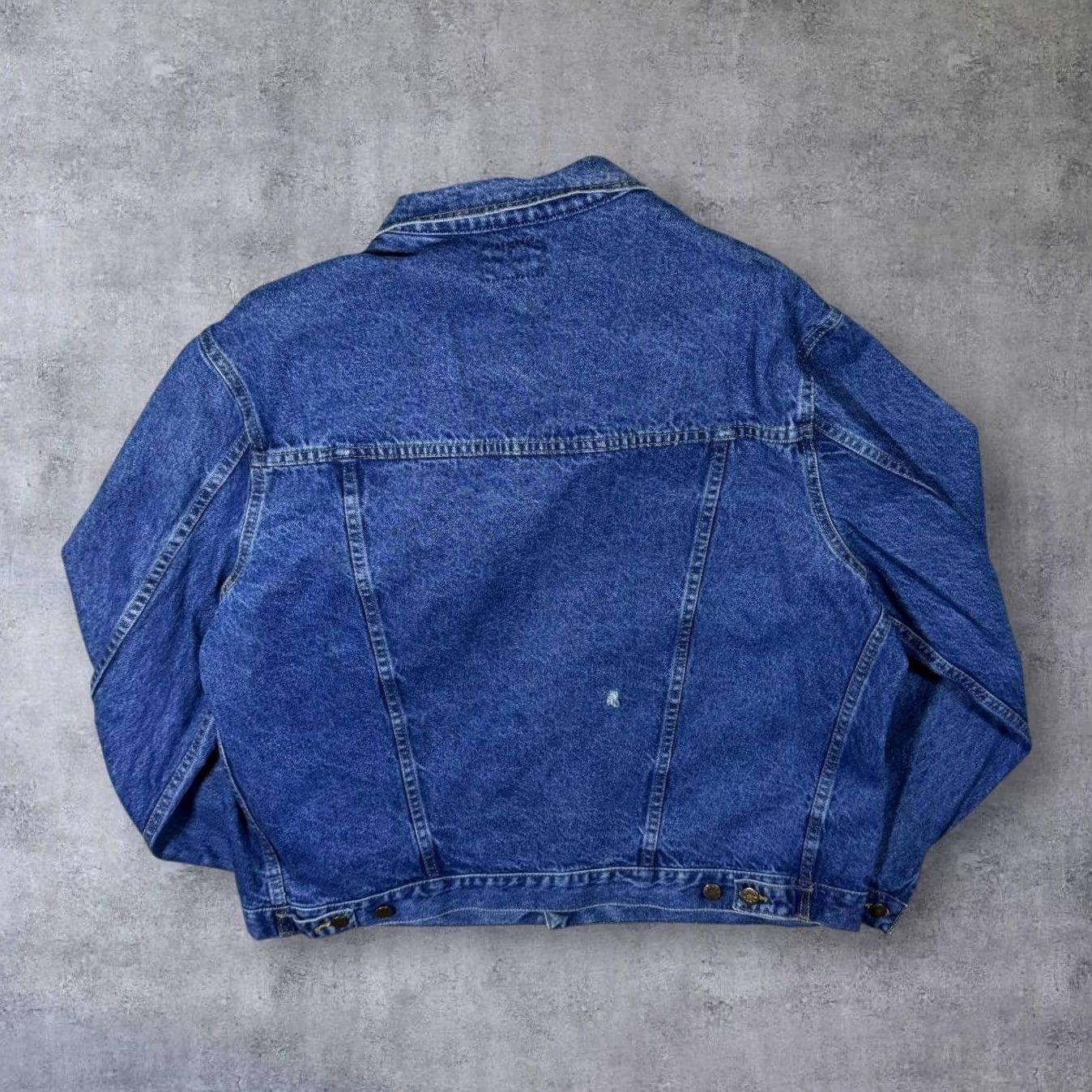 Denime VINTAGE Huskie Jeans Denim Jacket Made In Scotland Classic Blue 50 Large XL Bomber Jacket Men Blue Denim 26" 27.5" 26" Size US 33 - 2 Thumbnail