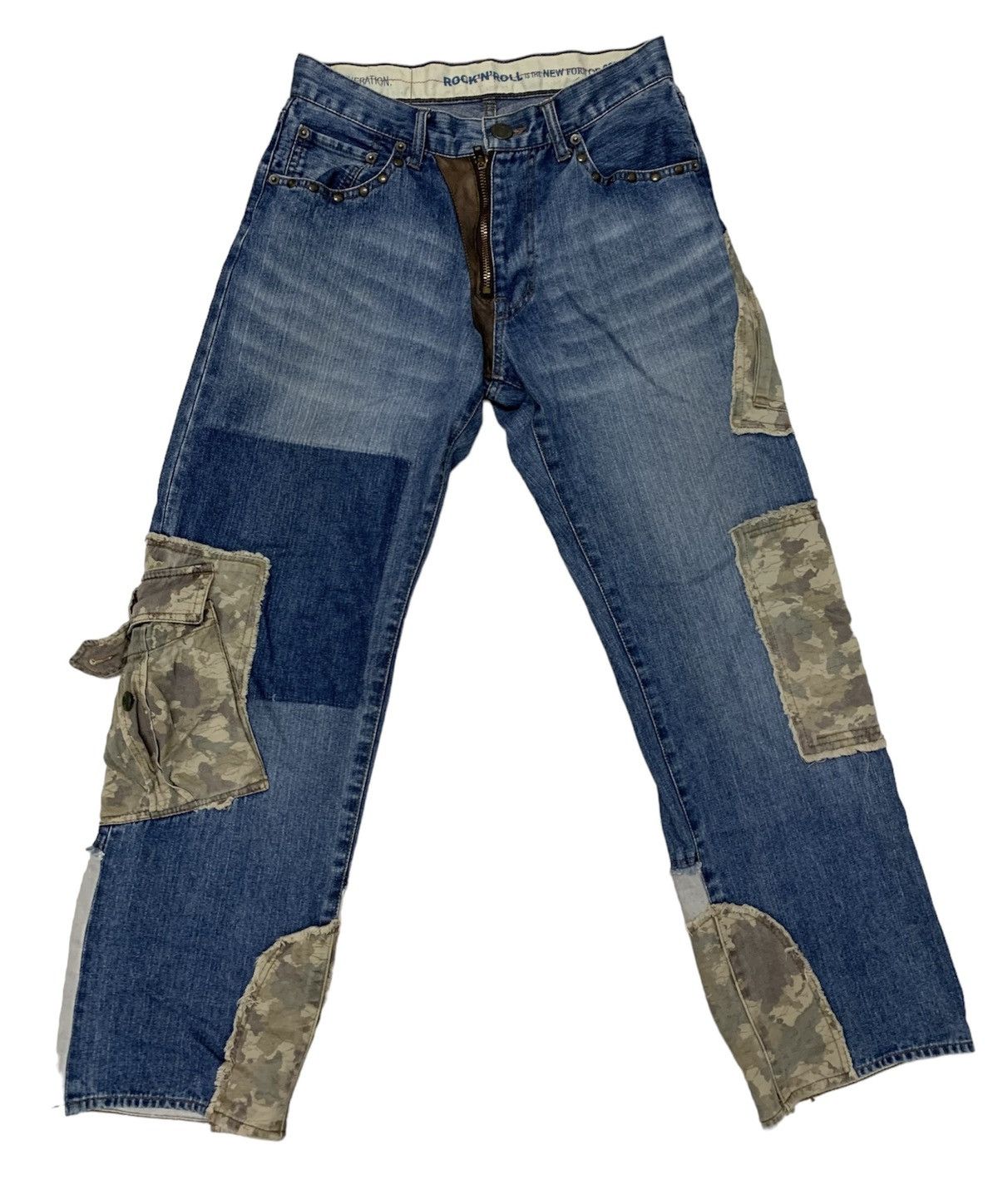 Japanese Brand × PPFM PPFM denim cargo camouflage patchwork Size US 28 / EU 44 - 1 Thumbnail
