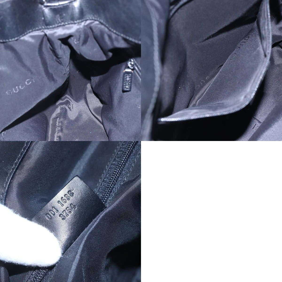 Gucci GUCCI Bamboo Hand Bag Nylon Black Silver 001 1638 001 1638 Size ONE SIZE - 12 Thumbnail