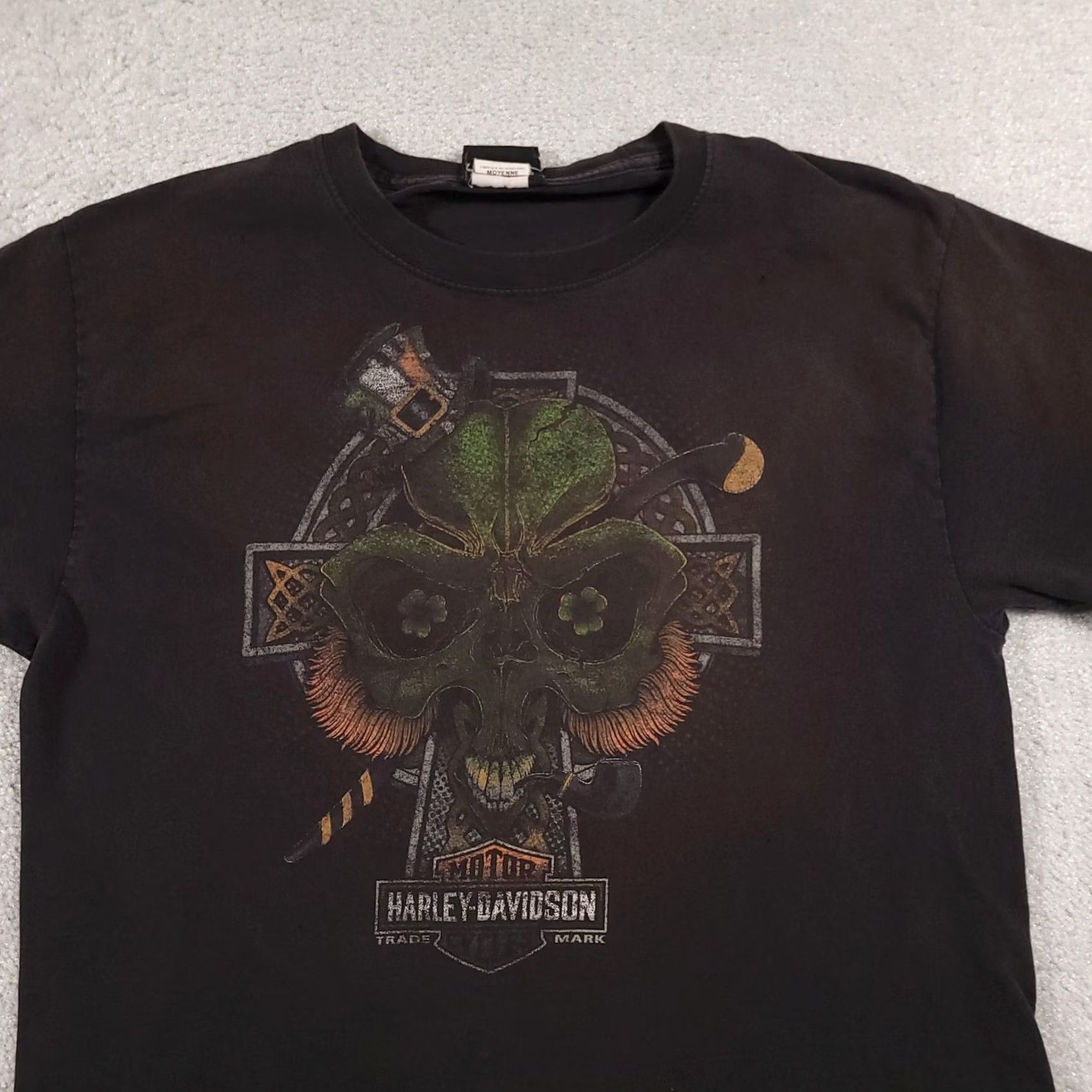 Harley Davidson Harley-Davidson Shirt Mens M Black Irish Skull St Patrick Myrtle Beach 2017 Graphic Print Short Sleeve Crew Neck Black Cotton 2017 Size US M / EU 48-50 / 2 - 3 Thumbnail