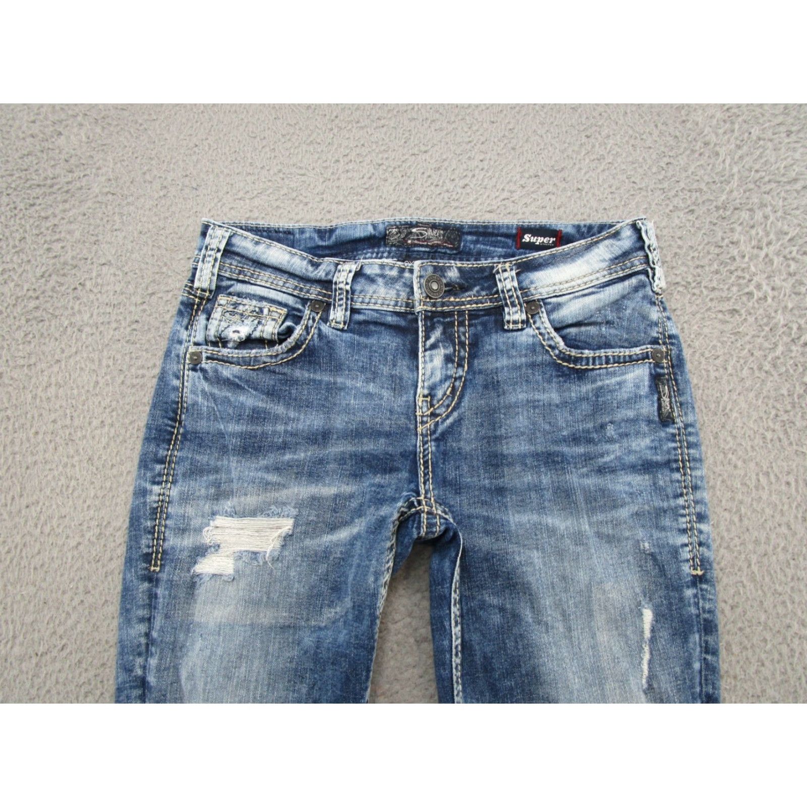 Silver Jeans Co. Silver Jeans Boyfriend Denim Cut Off Jeans 30 Blue Stretch Women Mens Size 30" / US 8 / IT 44 - 3 Thumbnail