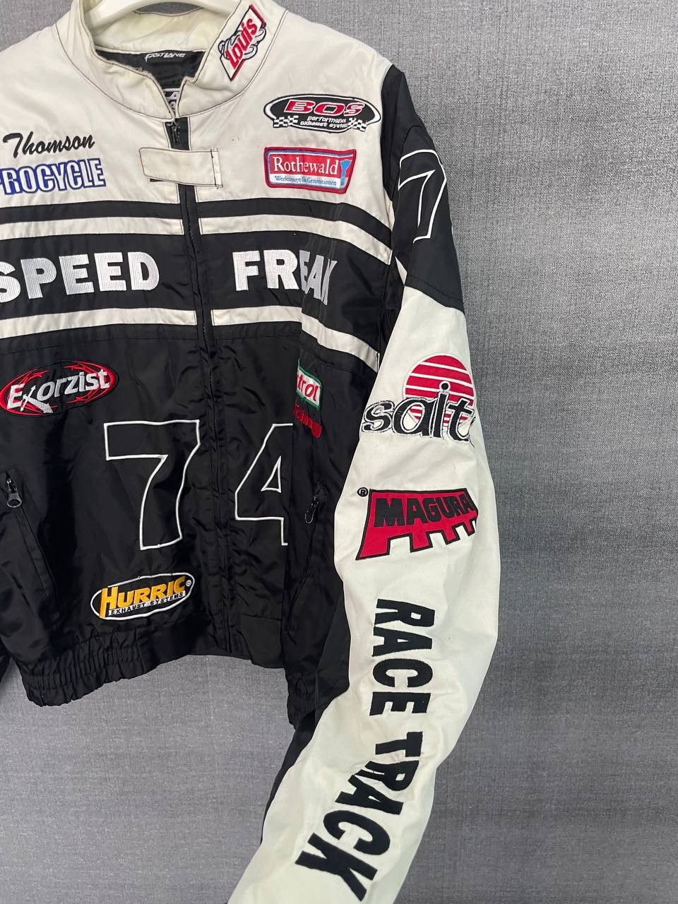 NASCAR Vintage Speed Freak # 74 Fast Lane NASCAR Racing Jacket Size US L / EU 52-54 / 3 - 3 Thumbnail