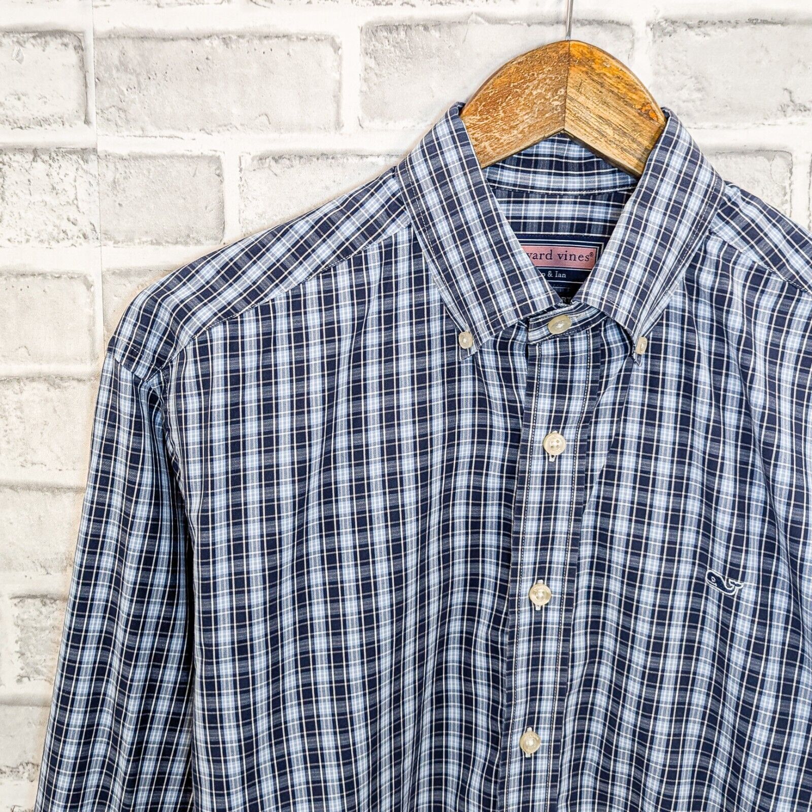 Vineyard Vines Vineyard Vines Button up Whale Shirt in Blue check cotton Size US S / EU 44-46 / 1 - 5 Thumbnail