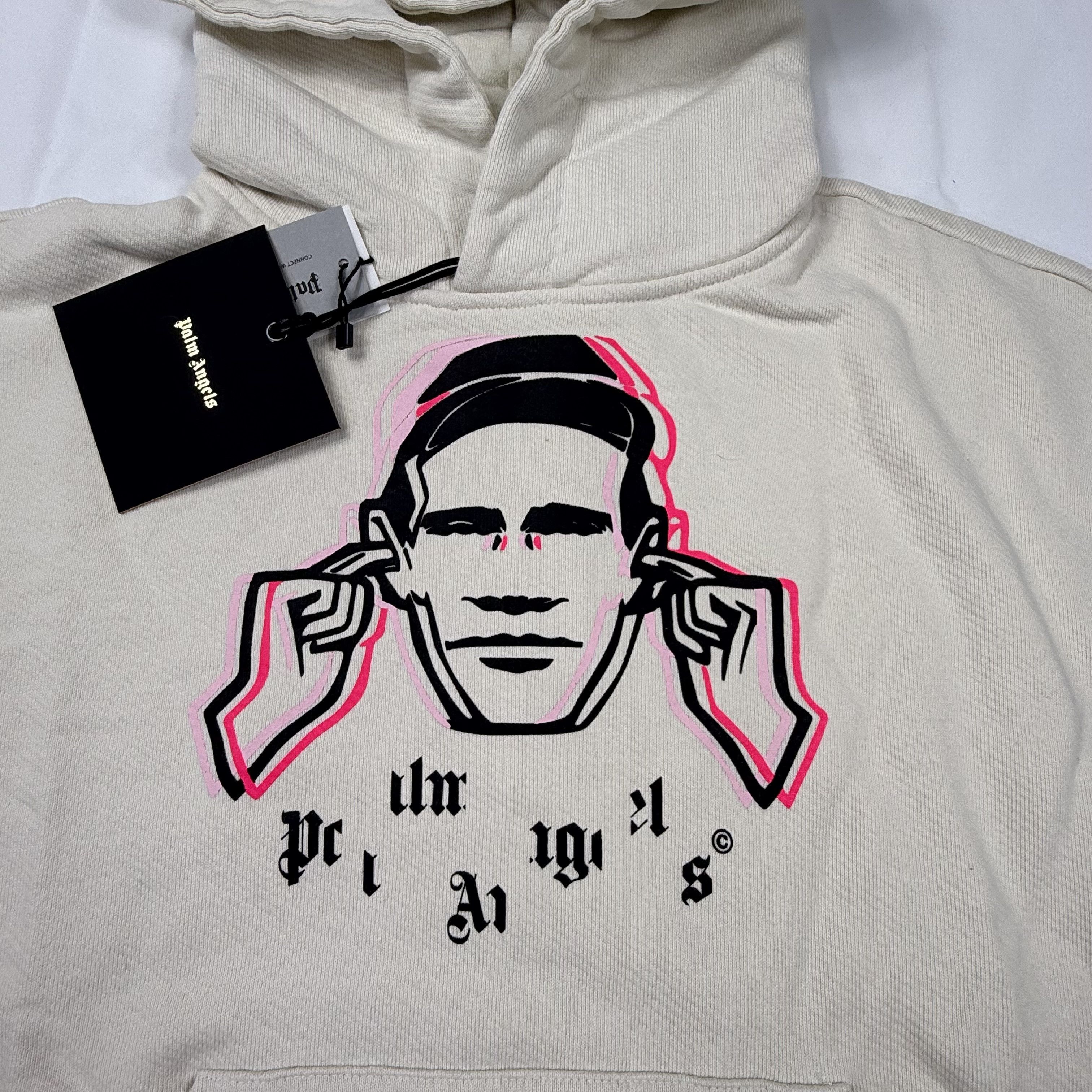 Palm Angels Palm Angels Cream Graphic Hoodie Mens Medium Size US M / EU 48-50 / 2 - 2 Thumbnail