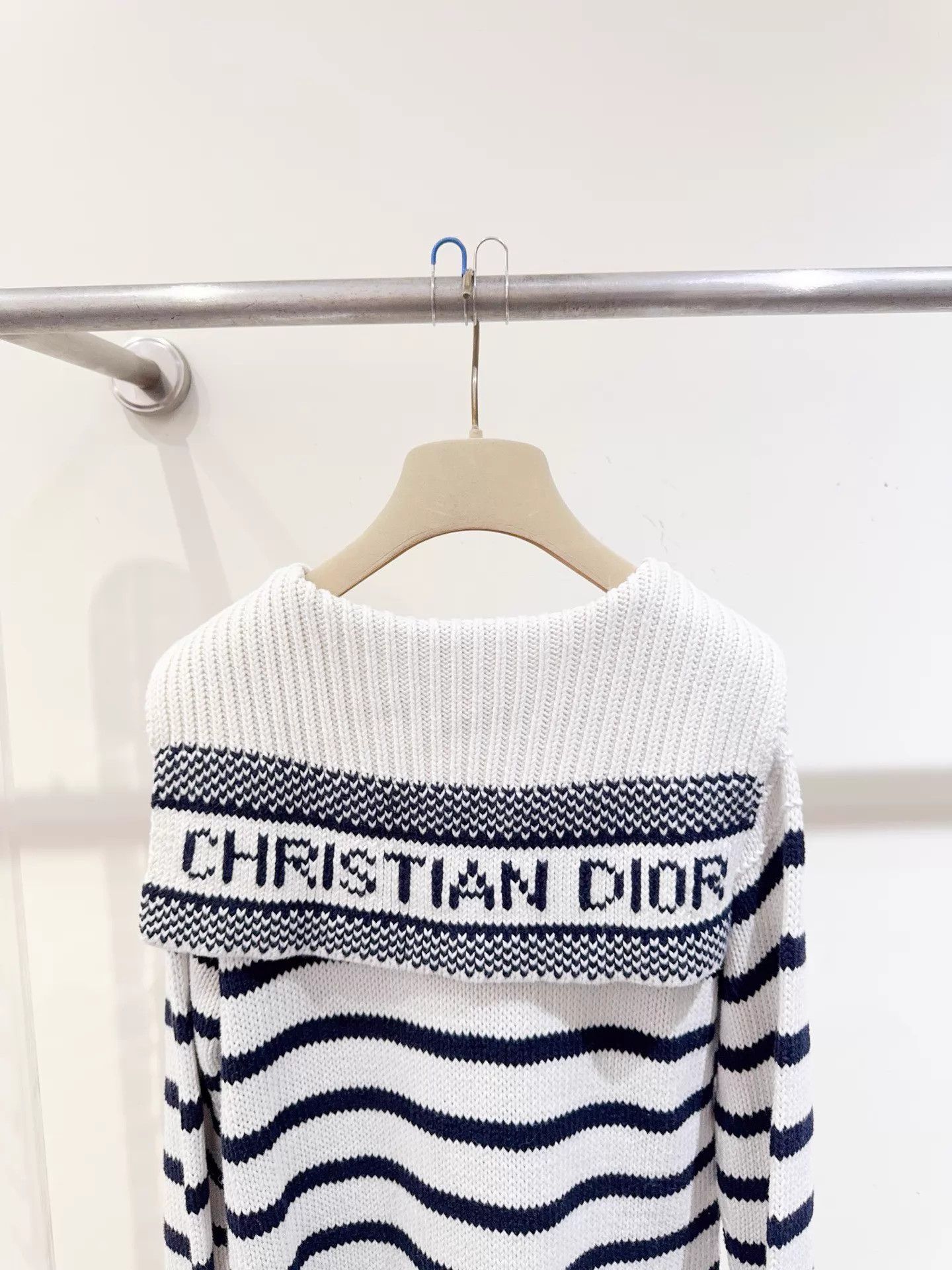 Dior Dior Navy Collar Sweater F38 98% New Size S / US 4 / IT 40 - 3 Thumbnail