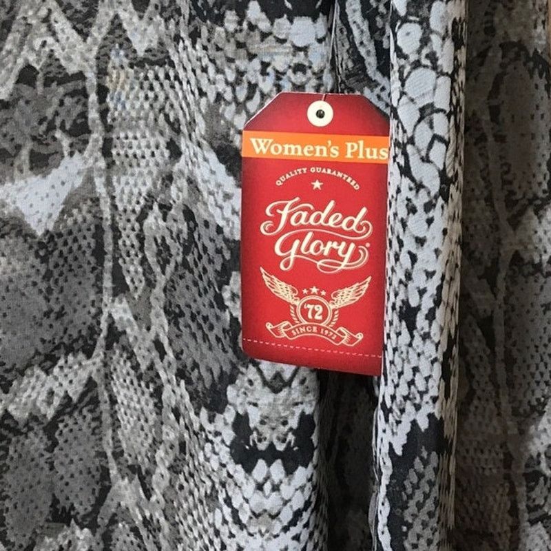 Faded Glory Faded Glory Snake Print Sheer V-Neck Long Sleeve Blouse 1X Size XL / US 12-14 / IT 48-50 - 7 Thumbnail