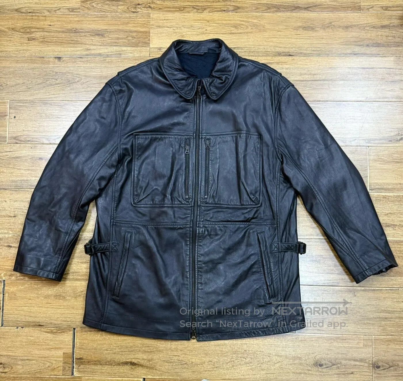 Armani Exchange ARMANI EXCHANGE FAUX FUR MENS LEATHER JACKET MOTO