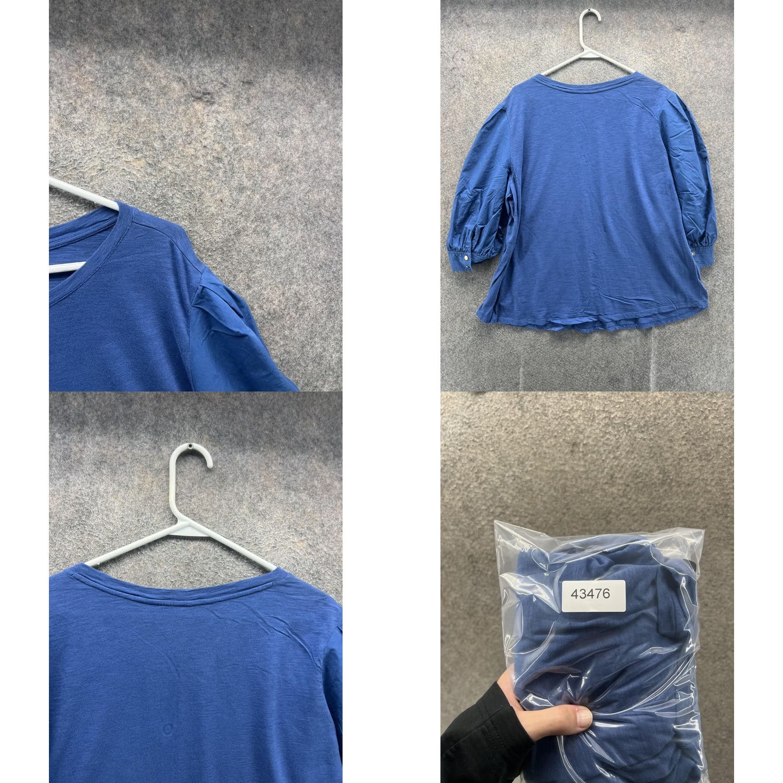 Ralph Lauren VINTAGE? No. Lauren Ralph Lauren Shirt Womens XL Blue Crew Neck Puff 3/4 Sleeve Jersey Top Size XL / US 12-14 / IT 48-50 - 8 Thumbnail