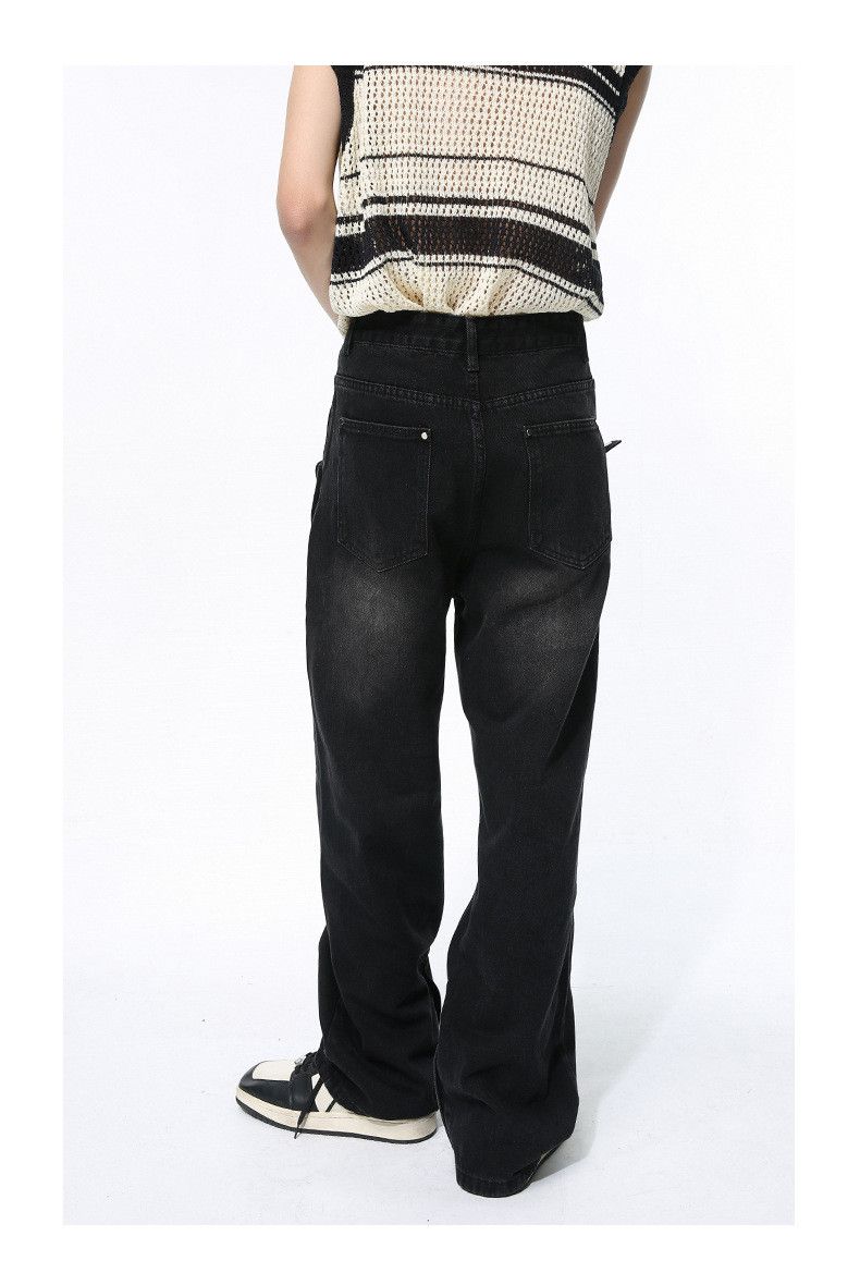 Japanese Brand × Jean Straight wide-leg black denim trousers Size US 32 / EU 48 - 4 Thumbnail