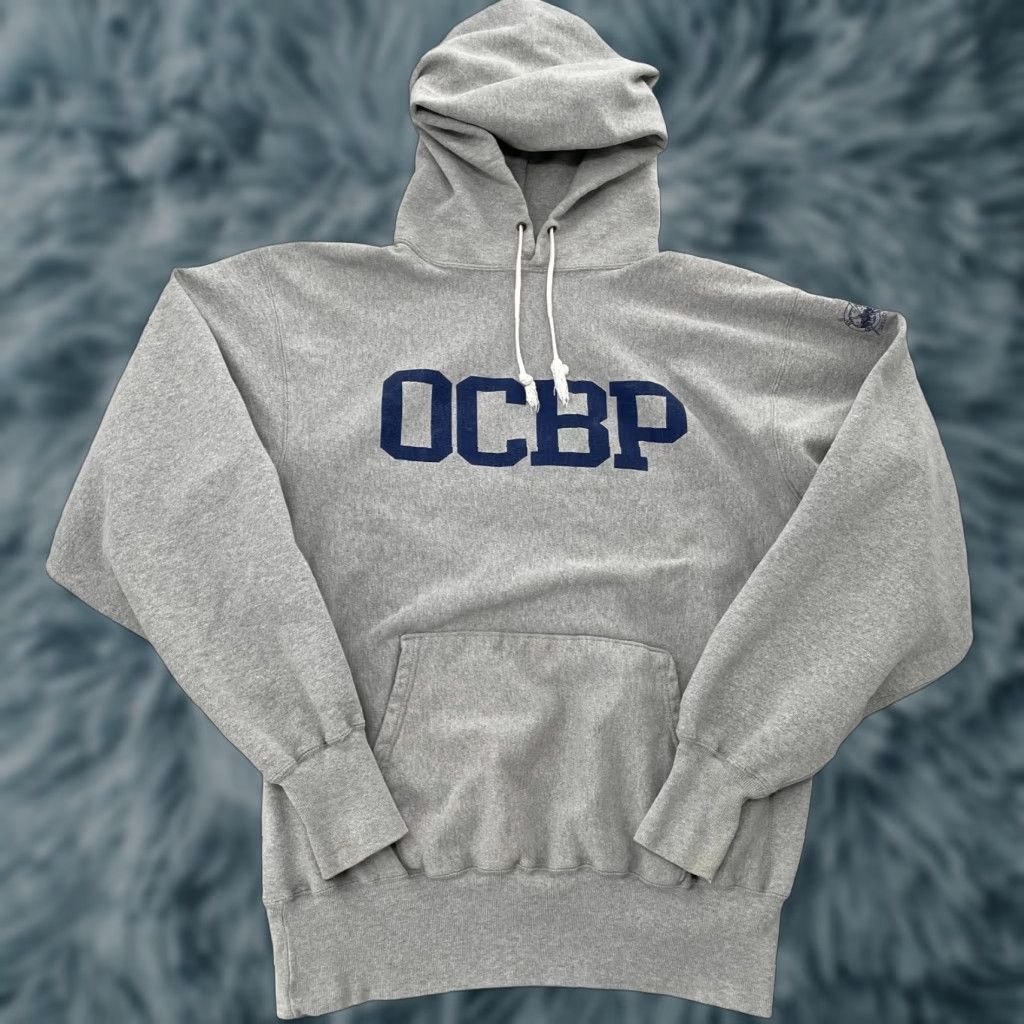 Champion VINTAGE Champion Hoodie Men 2XL Ocean City Beach Patrol New Jersey Reverse Weave Crew Neck Hooded Gray Logo 80s 90s Mens Size US XL / EU 56 / 4 - 1 Thumbnail