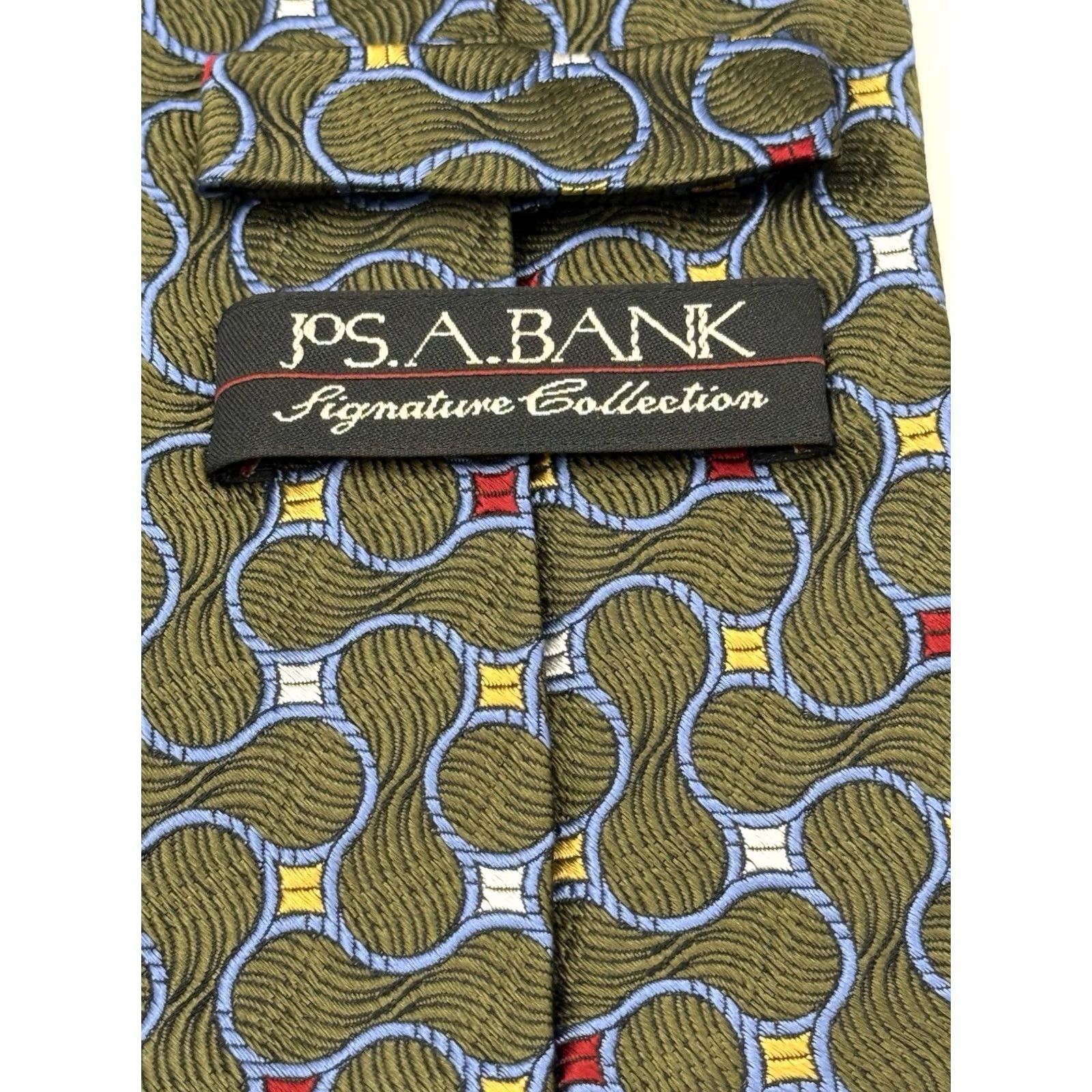 Jos. A. Bank JOS A BANK Signature Collection Tie, 100% Silk, Geometric Pattern, Multicolor, NWT, Logo, Men, One Size Size ONE SIZE - 4 Thumbnail