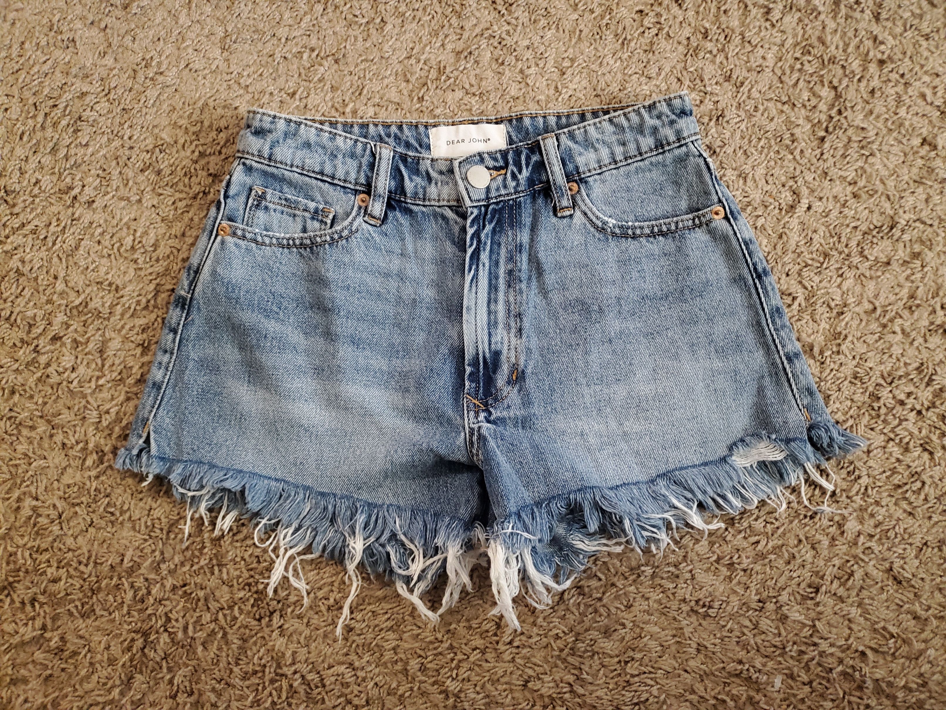 Other Dear John blue denim shorts with frayed hem Size 26" / US 2 / IT 38 - 1 Thumbnail