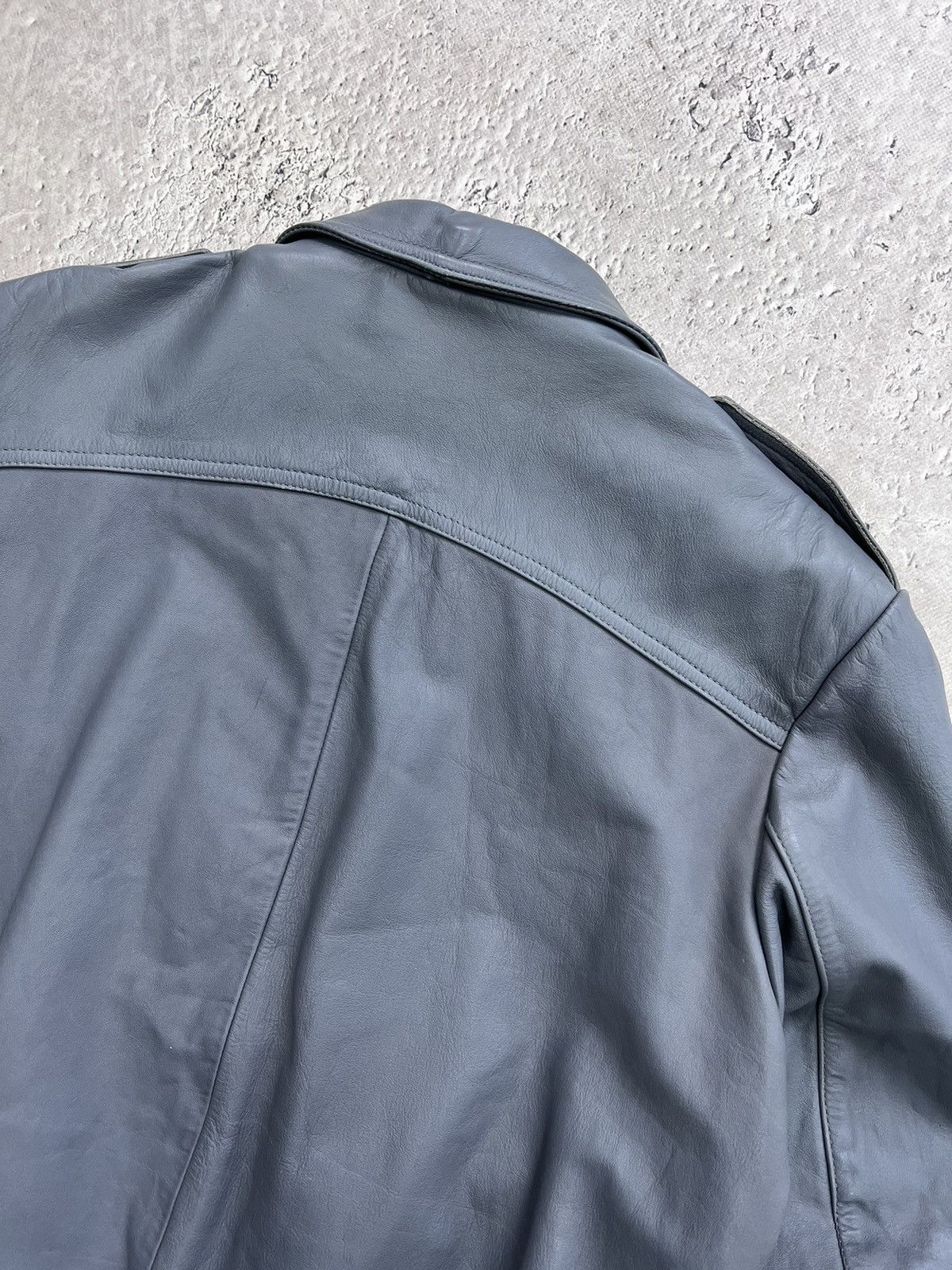Genuine Leather × Japanese Brand Vintage Grey Leather y2k Biker AVIATOR Racing Jacket Size US M / EU 48-50 / 2 - 15 Thumbnail