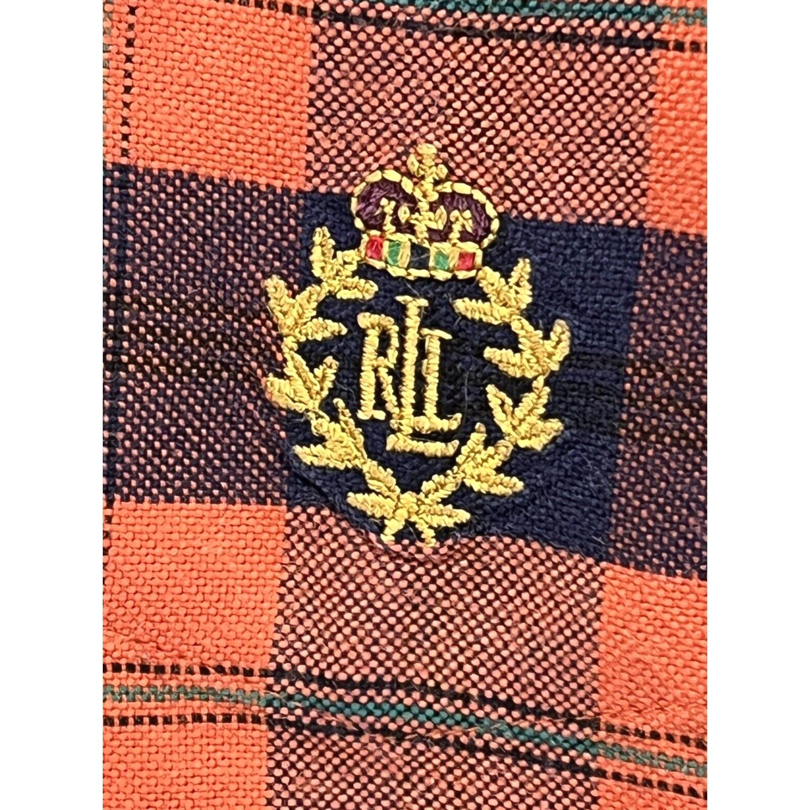 Ralph Lauren Lauren Ralph Lauren Plaid Button Down Shirt Mens Medium Orange Navy Cotton Size US M / EU 48-50 / 2 - 4 Thumbnail