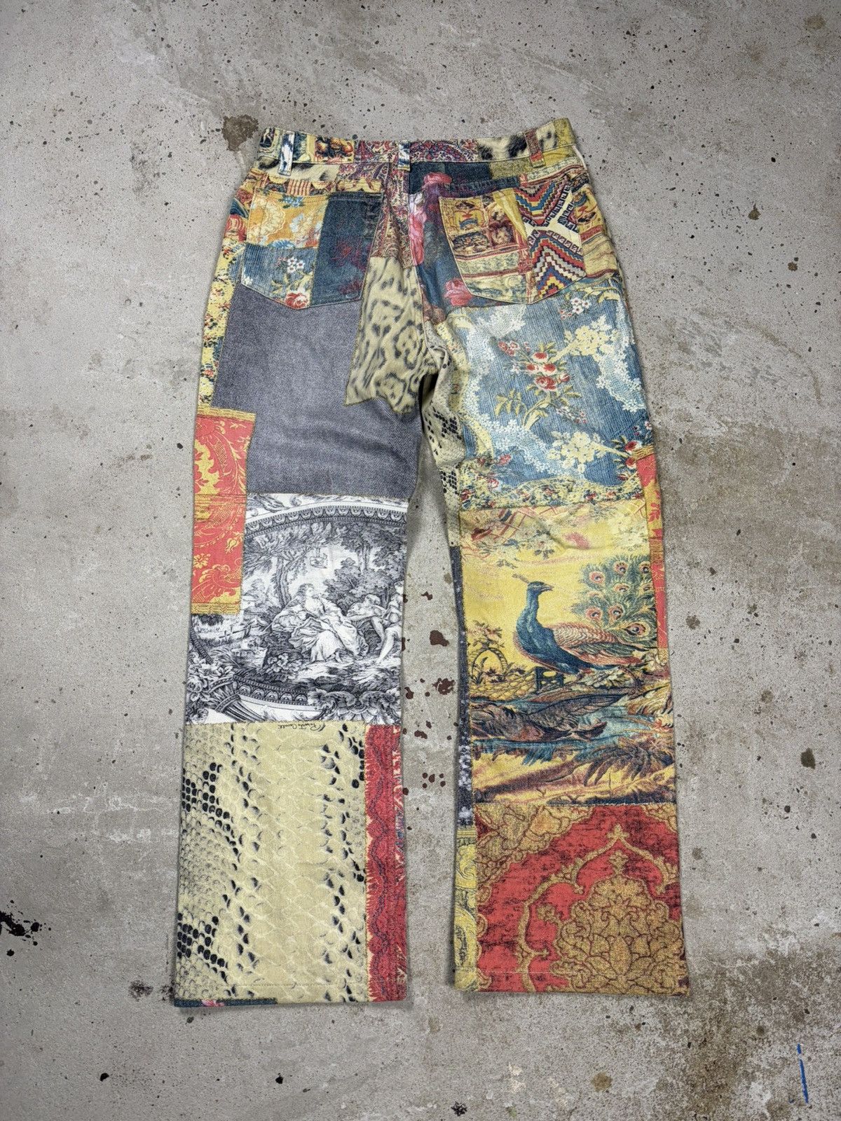 Roberto Cavalli FW 2002 Roberto Cavalli Patchwork Animal Print Bootcut Jeans Size 30" / US 8 / IT 44 - 2 Thumbnail