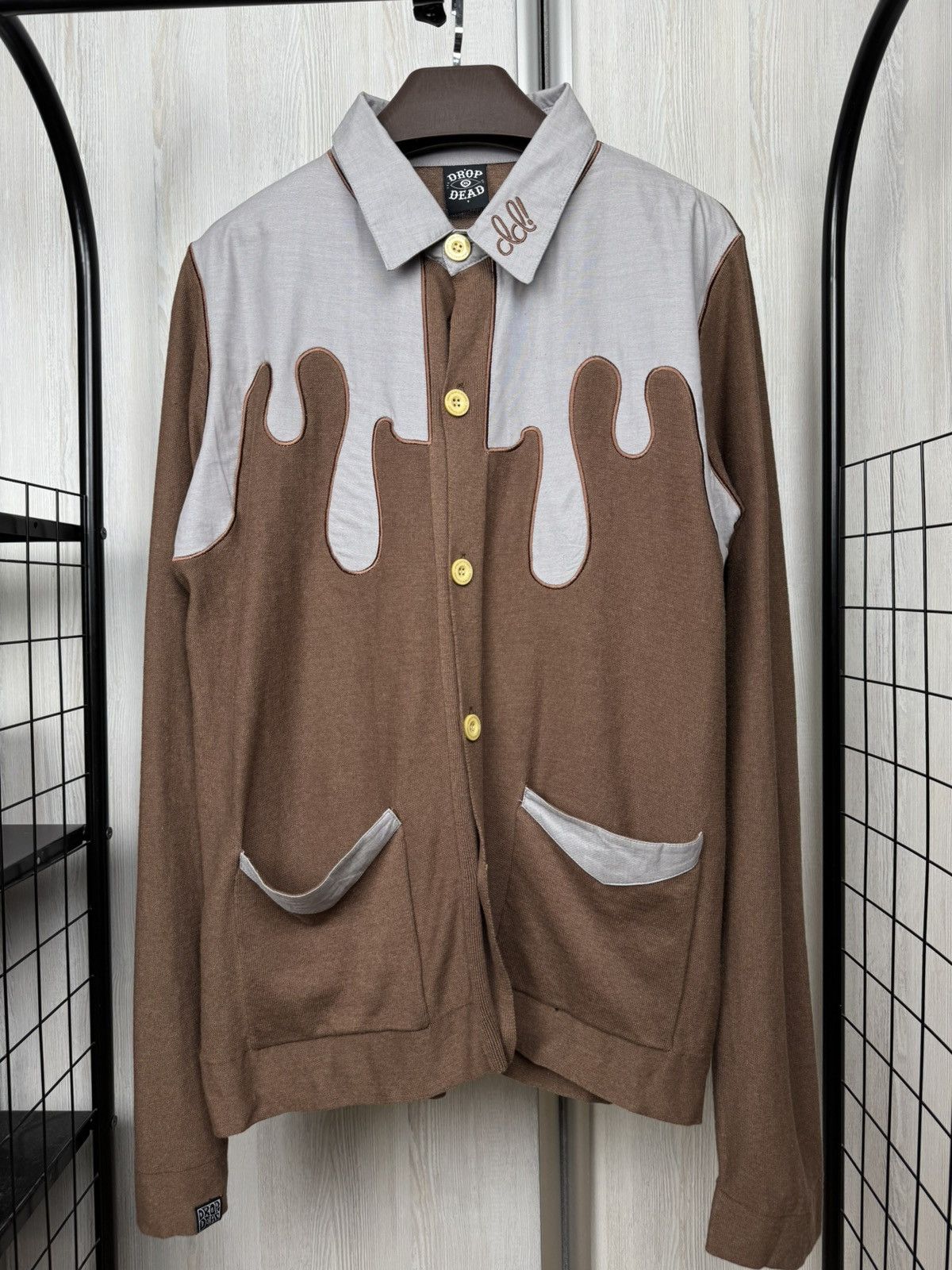 Drop Dead Drop Dead knitted button up overshirt cardigan sweater Size US XL / EU 56 / 4 - 2 Thumbnail