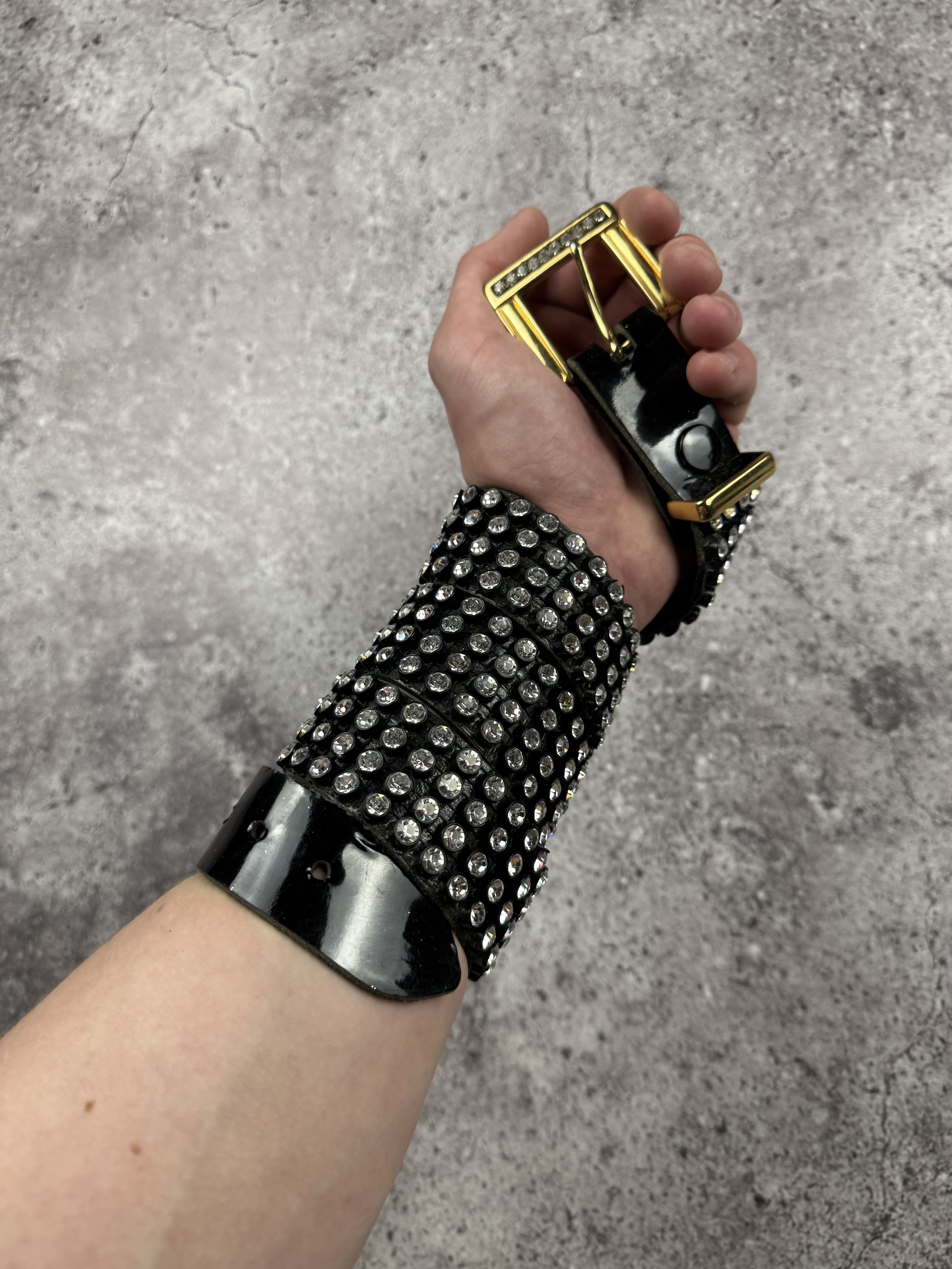 Other Y2K Bb Simon Style Belt Rhinestone Diamonds Shine Snake Skin Size ONE SIZE - 1 Thumbnail
