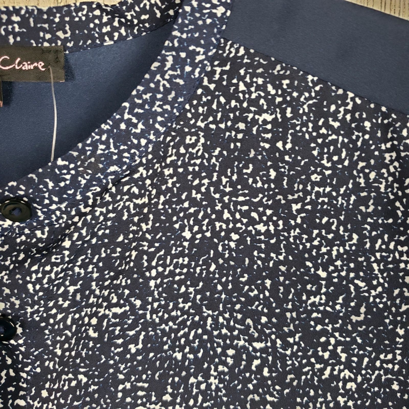 Other NWT Violet & Claire Navy Blue Speckled Silky Blouse Medium Size M / US 6-8 / IT 42-44 - 6 Thumbnail