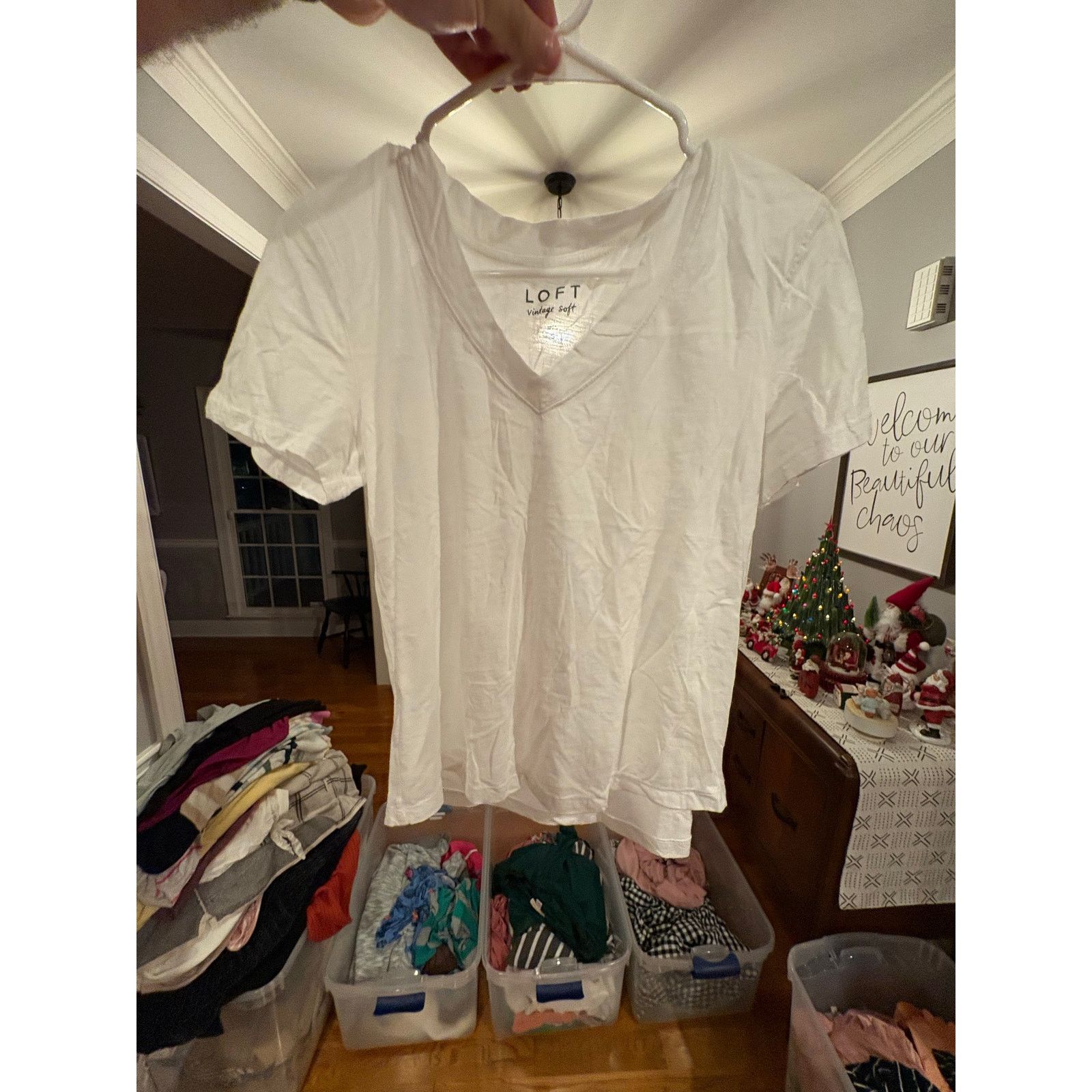 Loft LOFT Vintage Soft Women’s Small White T-Shirt Short Sleeve Size S / US 4 / IT 40 - 2 Thumbnail
