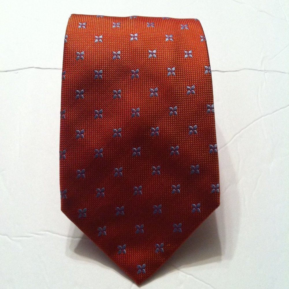 Thomas Pink THOMAS PINK MENS NEW BLOOD ORANGE SILK TIE 3 3/4" X 58 1/2" Size ONE SIZE - 3 Thumbnail