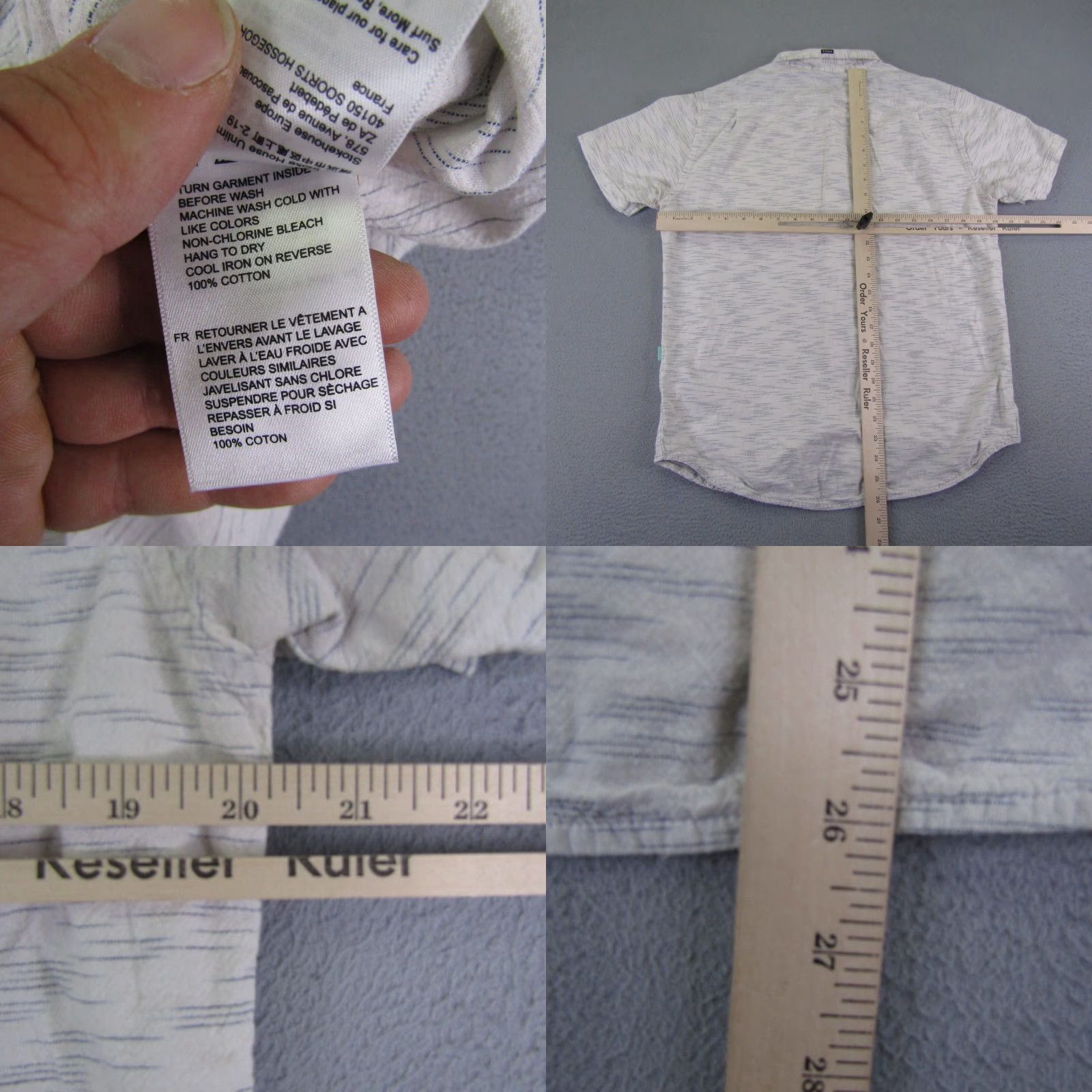 Vissla Vissla Shirt Mens Medium White Button-Up Short Sleeve Geometric Beach Outdoor Size US M / EU 48-50 / 2 - 8 Thumbnail