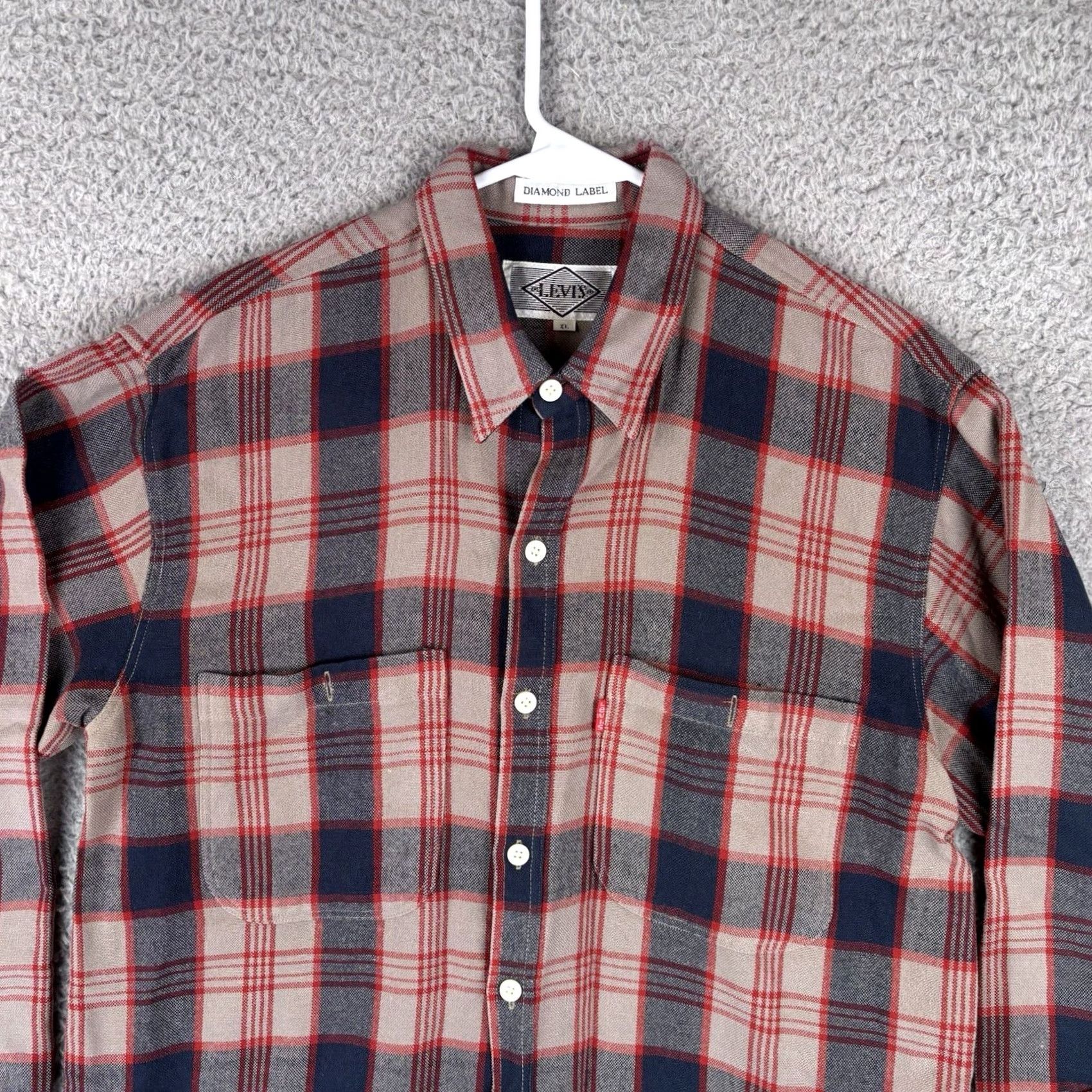 Levi's VINTAGE Levi's Diamond Label Button Up Shirt Mens XL Plaid 70s Pockets Read Size US XL / EU 56 / 4 - 2 Thumbnail