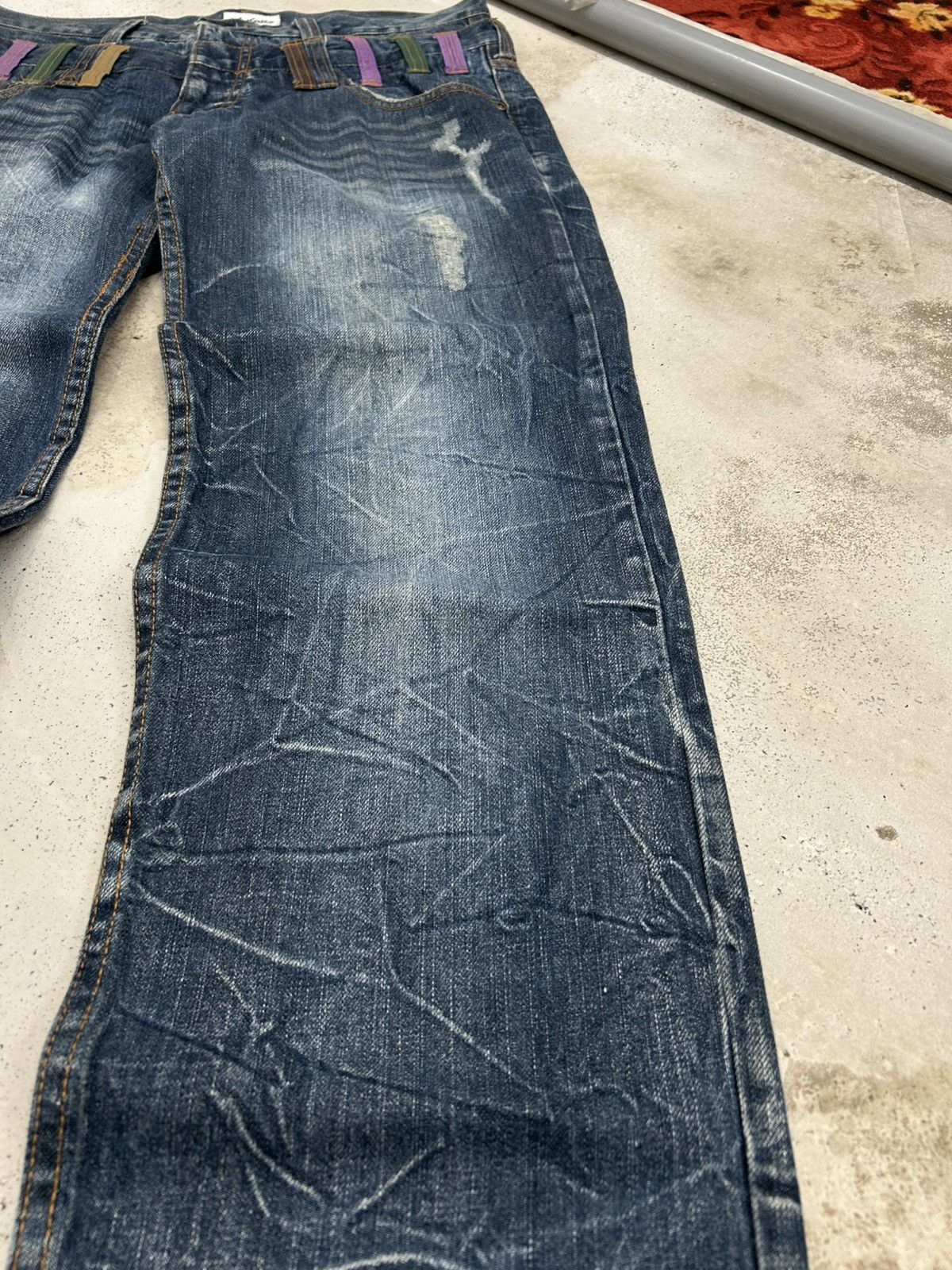 GOSTAR DE FUGA Vintage Y2k Nylaus Distressed Clawn Marks Straight Cut Size US 33 - 6 Thumbnail