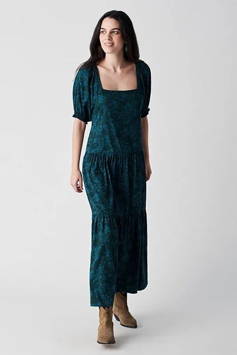 Faherty FAHERTY Somerset dress emerald chiyoda floral Size S / US 4 / IT 40 - 1 Thumbnail
