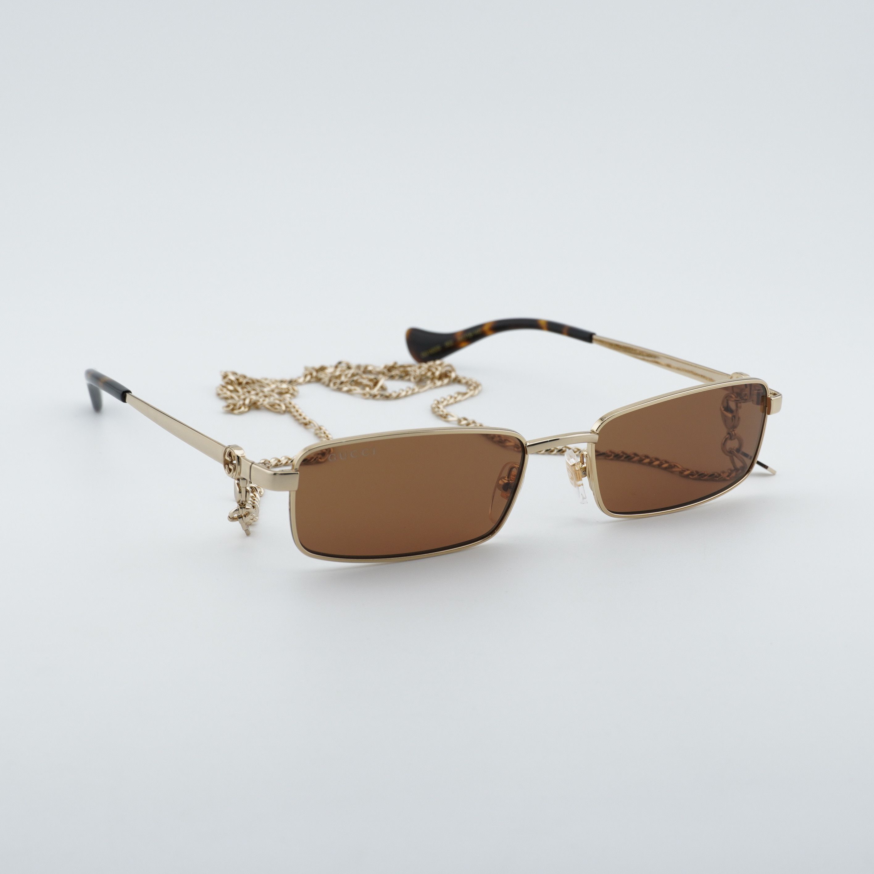 Gucci Gucci GG1600S 002 Women Sunglasses Gold Rectangle Frame Size ONE SIZE - 8 Thumbnail