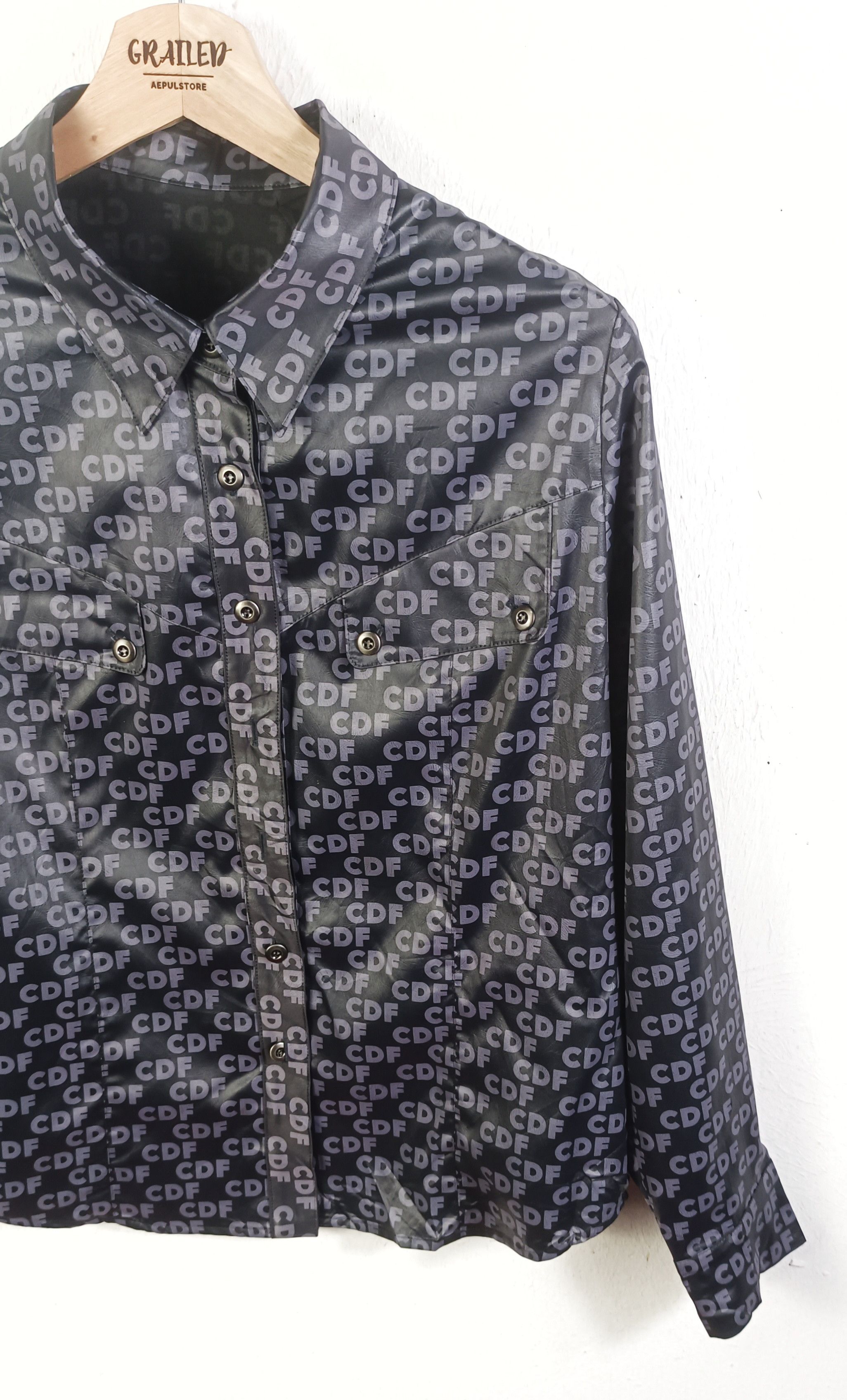 Japanese Brand Jil Anon CDF Overprint Button Up Shirt Size M / US 6-8 / IT 42-44 - 5 Thumbnail