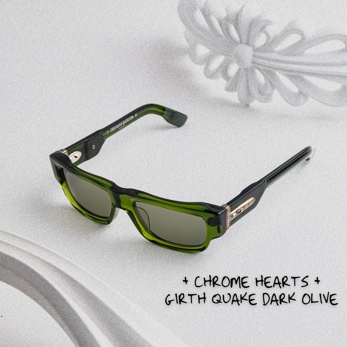 Chrome Hearts CHROME HEARTS GIRTH QUAKE DARK OLIVE SUNGLASSES Size ONE SIZE - 1 Thumbnail