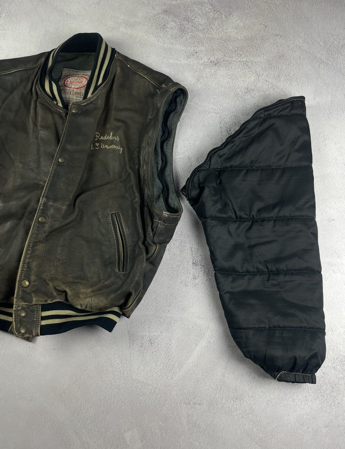 Other Vintage REDSKINS Leather Bomber Jacket Detachable XXXL Size US XXL / EU 58 / 5 - 10 Thumbnail