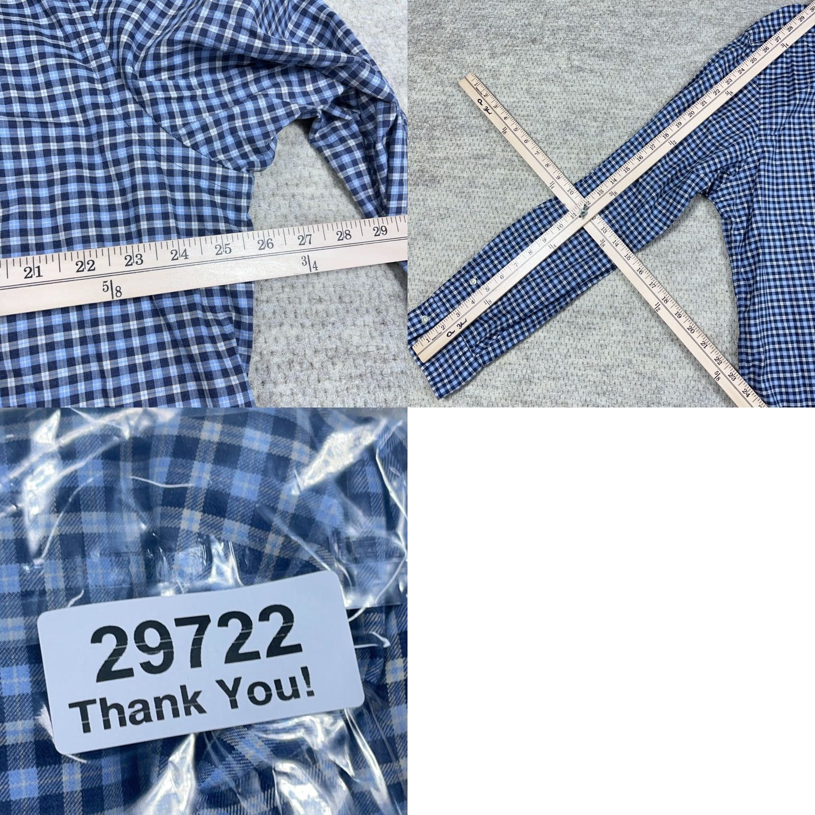 Ralph Lauren Ralph Lauren Shirt Men XXL 2XL Blue Plaid Button-Up Classic Fit Cotton Dress Size 48R - 8 Thumbnail