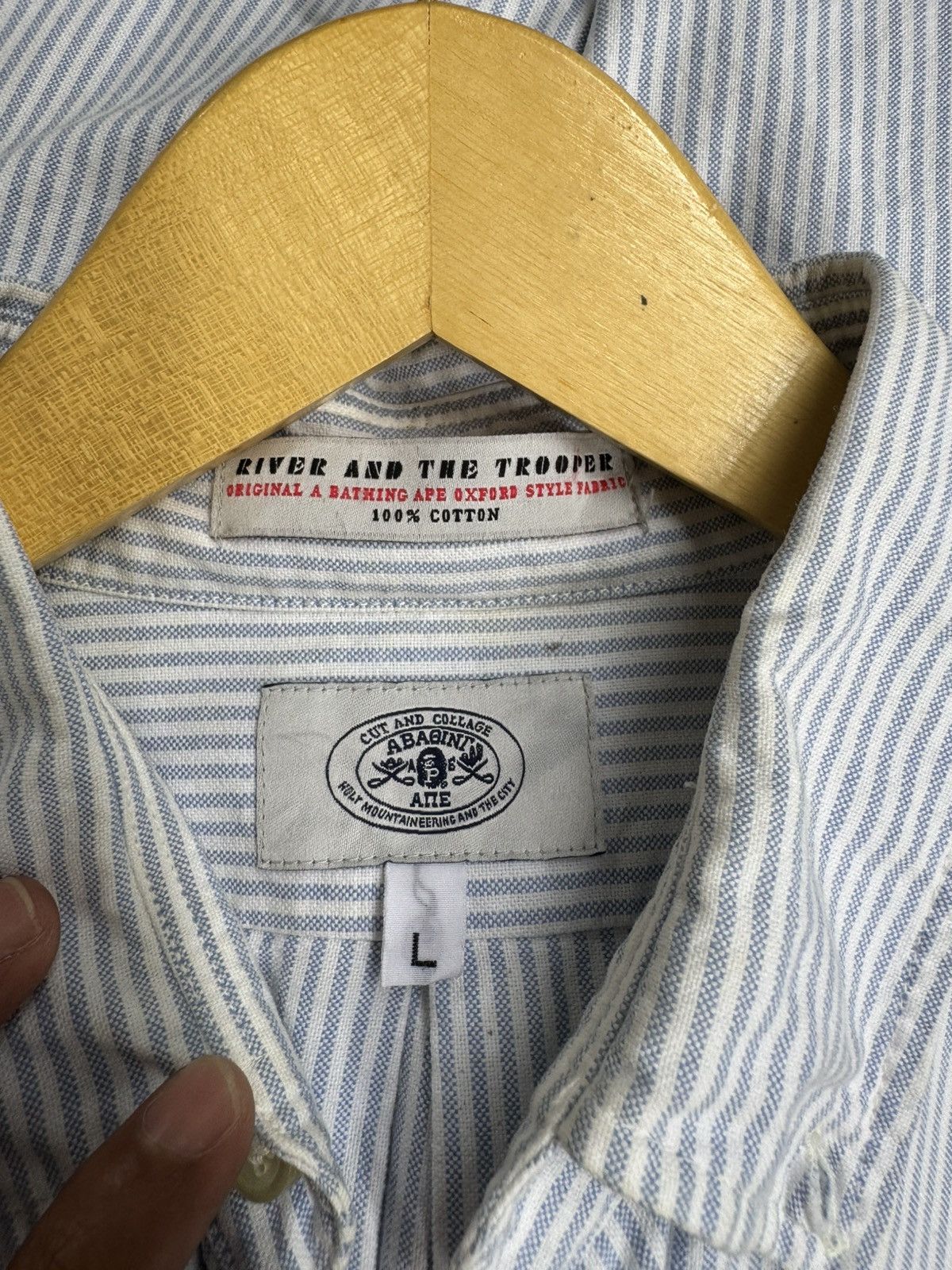 Bape A BATHING APE OXFORD STRIPED POCKET LONG SHIRT🔥RARE🔥 Size US L / EU 52-54 / 3 - 6 Thumbnail