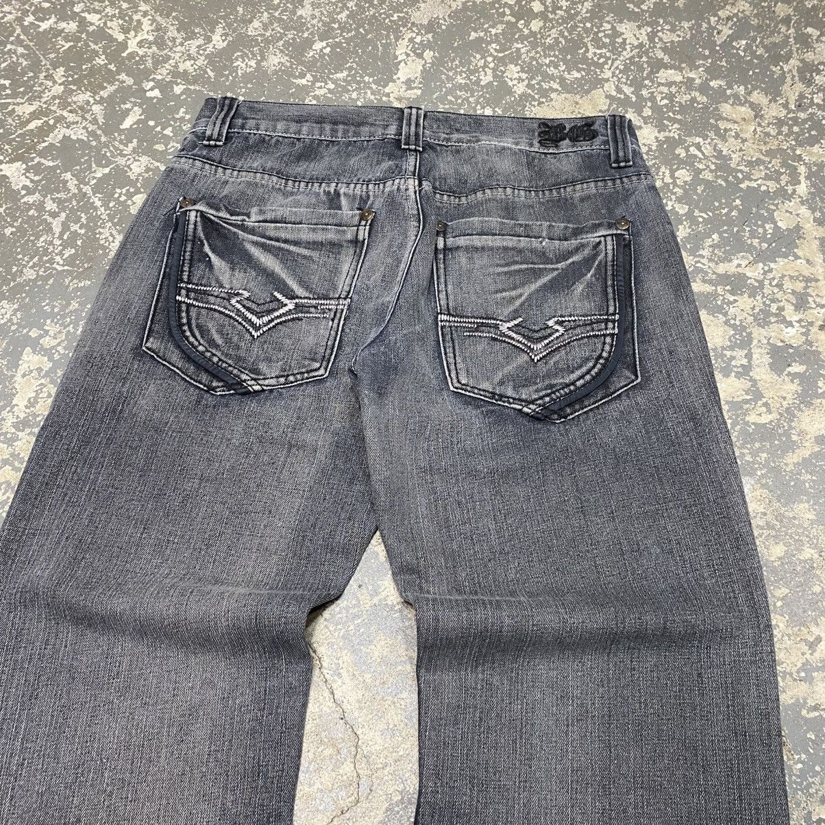 Blue Gear × Vintage Vintage Black Faded Blue Gear y2k baggy Denim Jeans Size US 33 - 12 Thumbnail