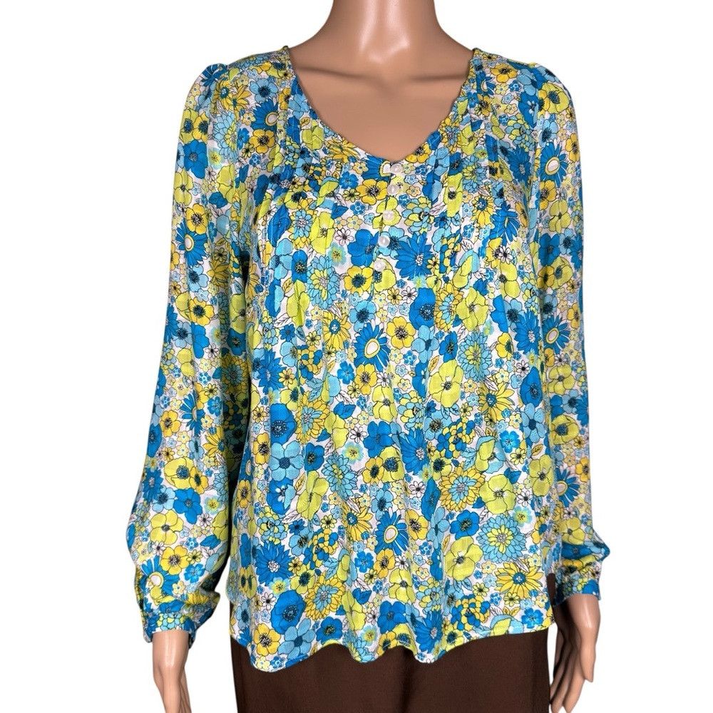 Other Jane and Delancey Floral Rayon Long Sleeve Shirt Size S Size S / US 4 / IT 40 - 1 Thumbnail