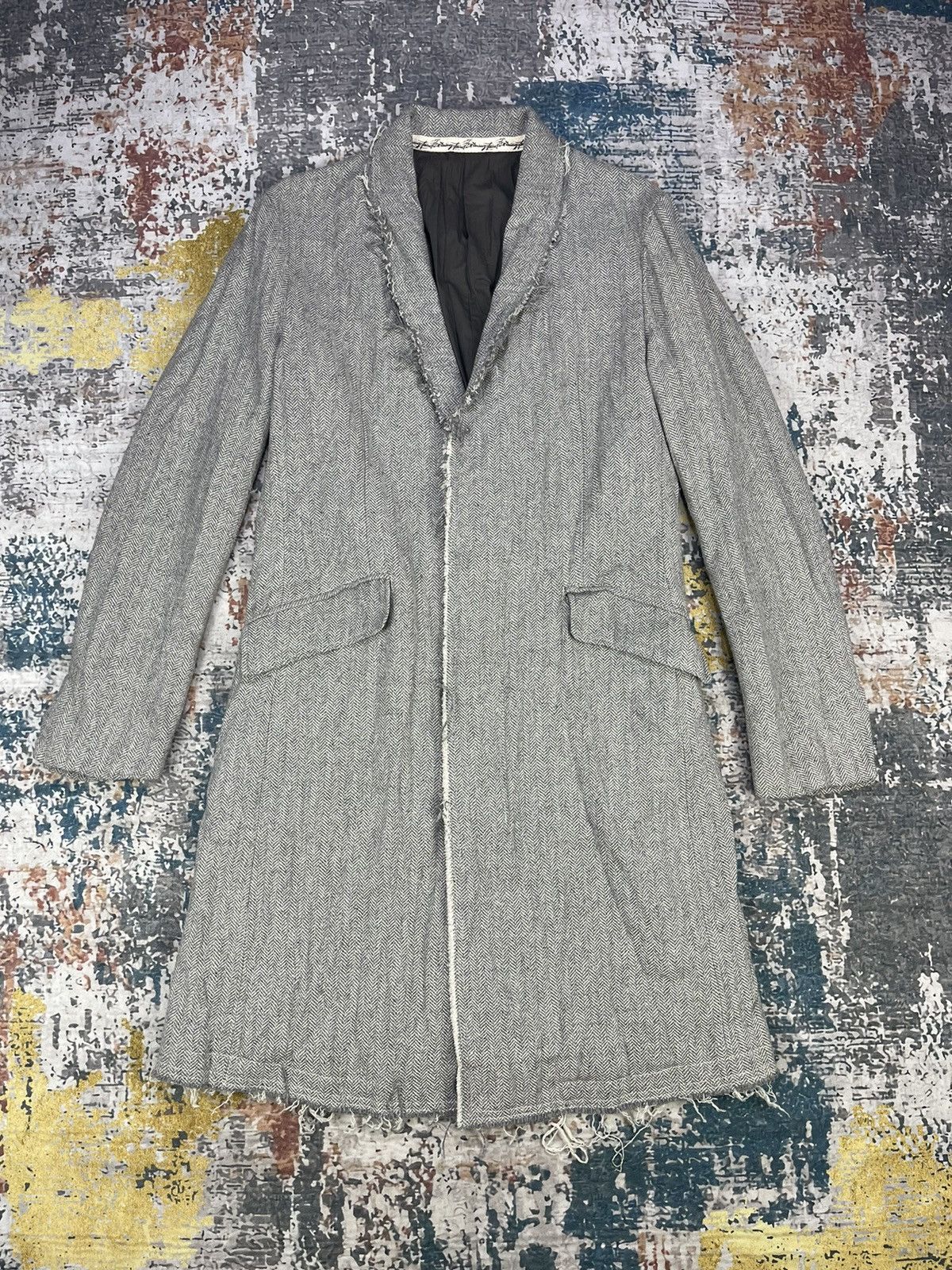 Tornado Mart Tornado Mart Frayed Edge Herringbone Coat Size US S / EU 44-46 / 1 - 1 Thumbnail