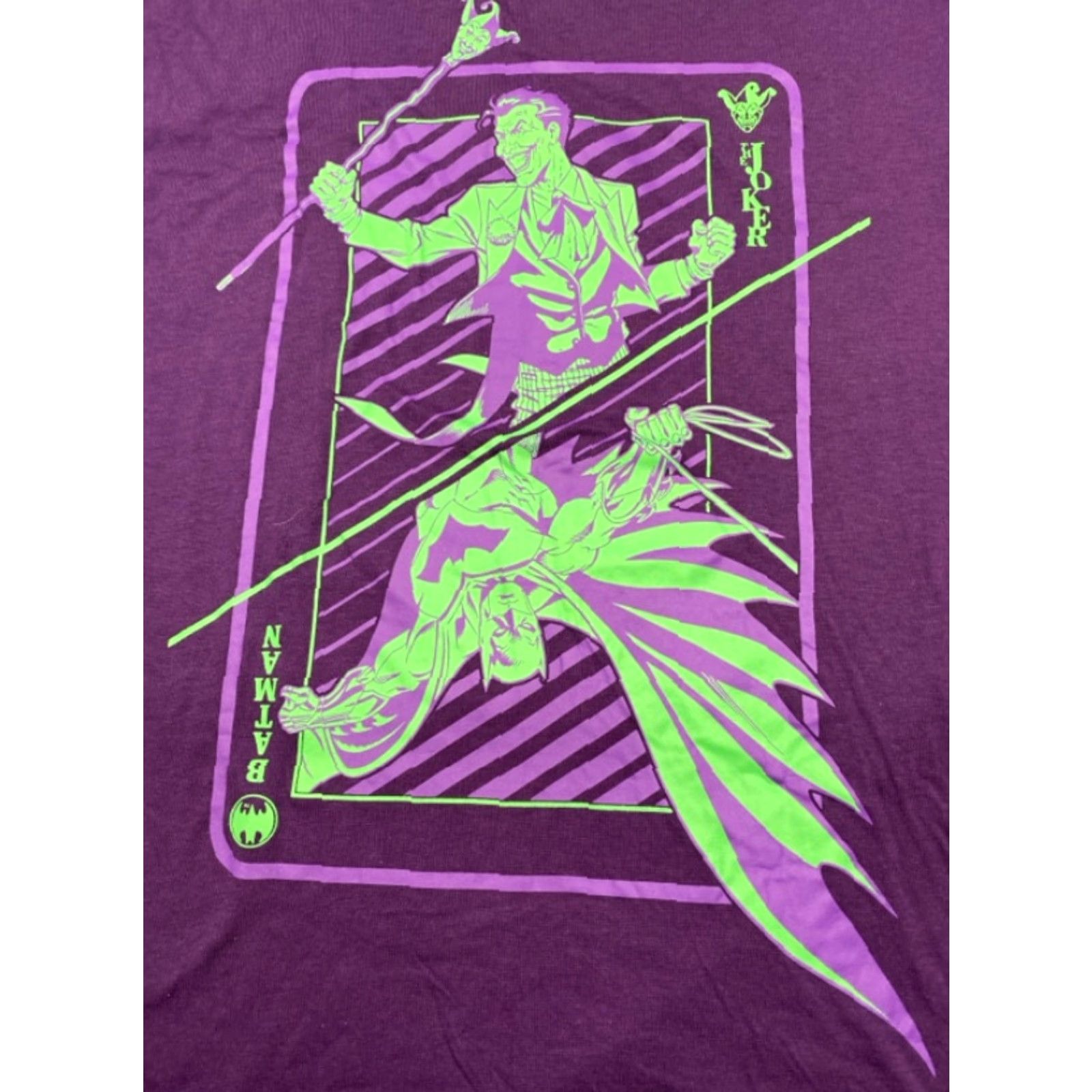 Vintage NWT DC Batman Joker T-Shirt Mens L Reversible Short Sleeve Purple Gray Comics DC Size US L / EU 52-54 / 3 - 2 Thumbnail