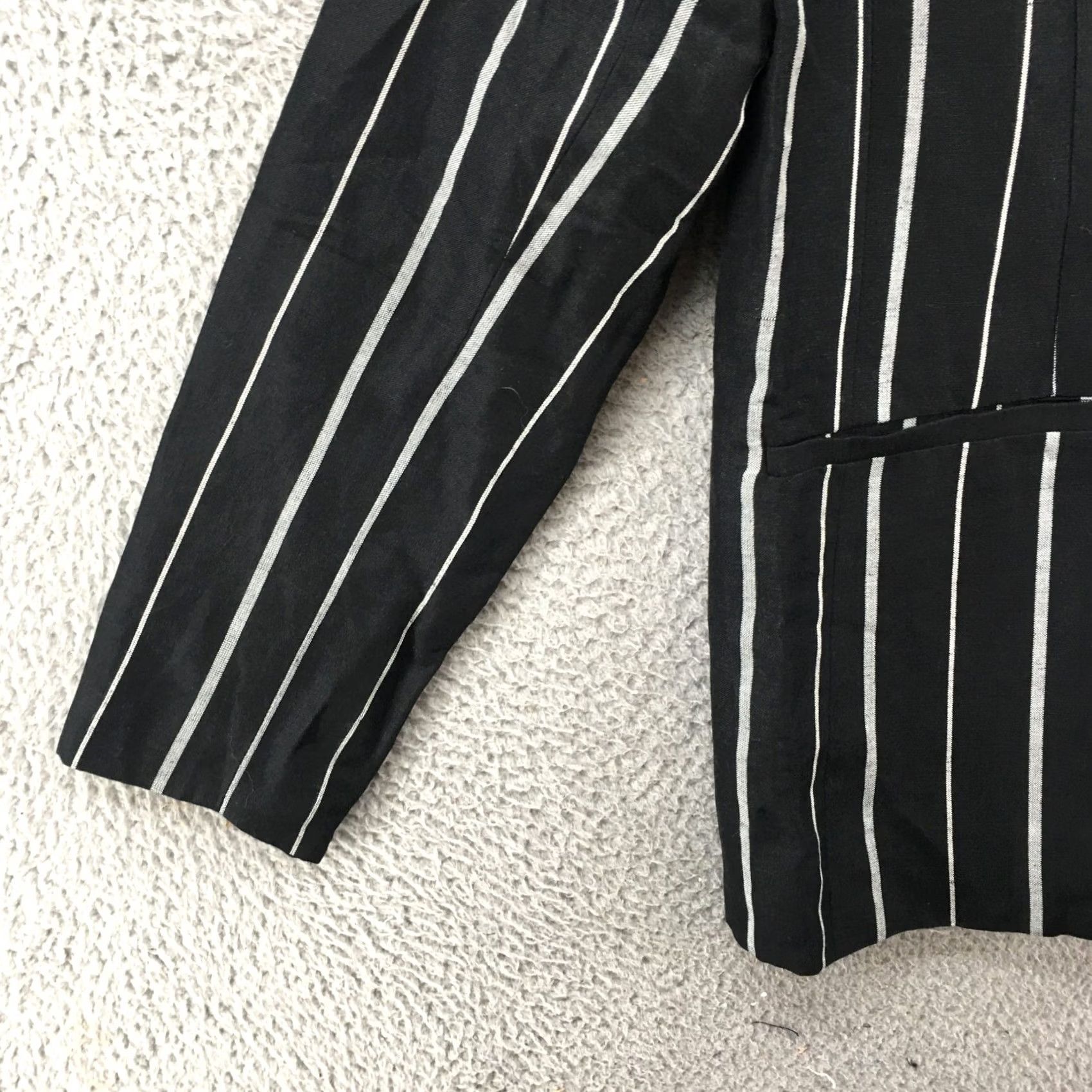 Vintage A New Day Blazer Womens 16 Black Linen Pocket Button Short Jacket Coat Size XXL / US 16-18 / IT 52-54 - 5 Thumbnail