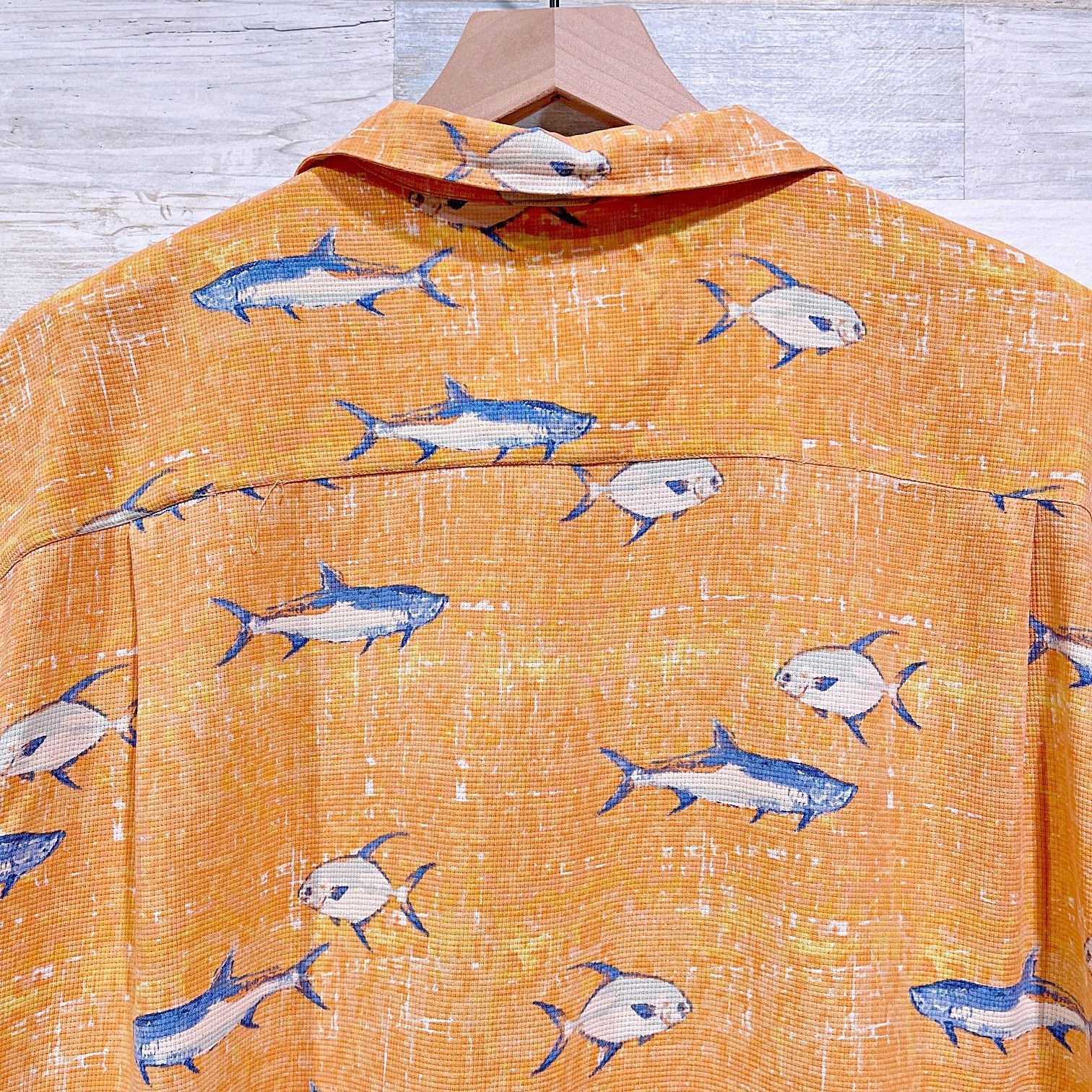 Columbia Columbia 100% Silk Camp Shirt Orange Fish Print Mens XL Size US L / EU 52-54 / 3 - 4 Thumbnail