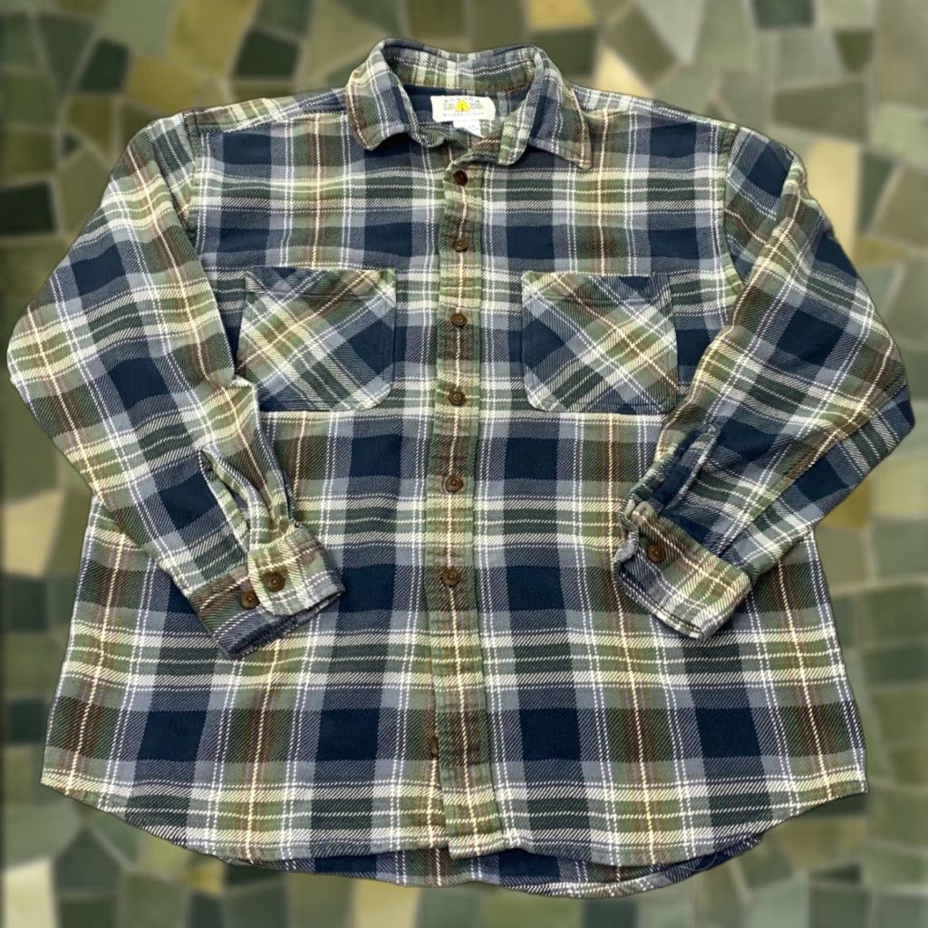 Vintage VTG Alaska Wilderness Gear Flannel Shirt Mens Large Blue Plaid Button Up Size US L / EU 52-54 / 3 - 1 Thumbnail