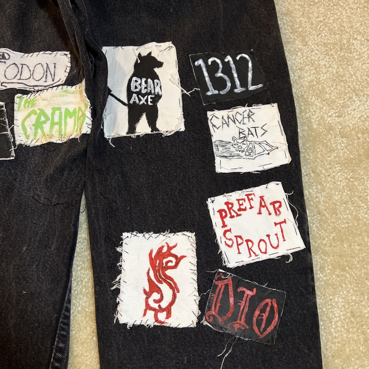 Levi's Vintage Clothing Vintage 550 Levi Strauss Custom Handmade Black Denim Punk Size US 32 / EU 48 - 5 Thumbnail