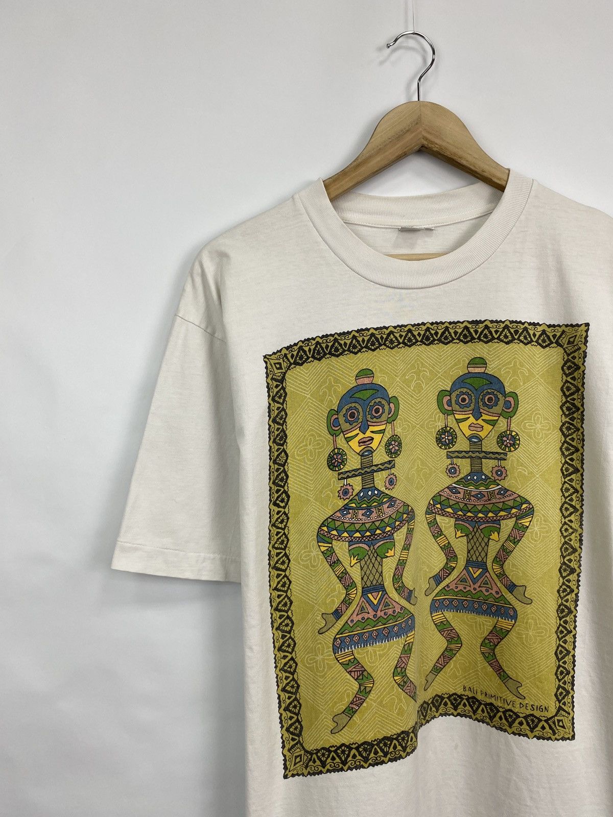 Designer 🇮🇩 Vintage 90s Bali Primitive Design Dance T-Shirt Rare Retro Size US XL / EU 56 / 4 - 2 Thumbnail