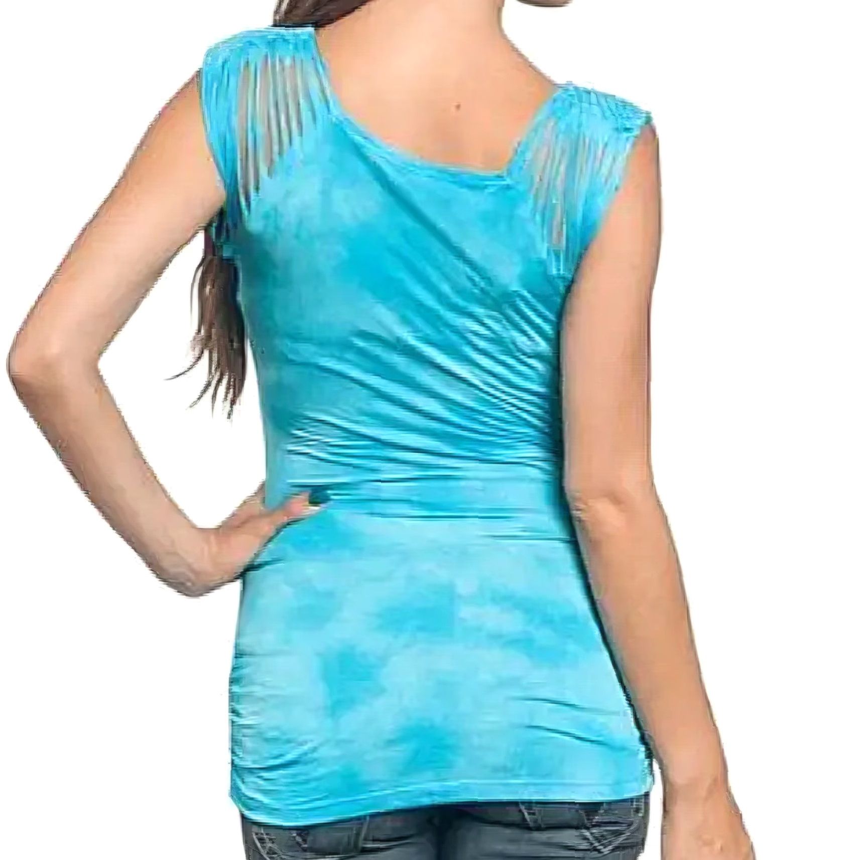 Affliction Sinful By Affliction First Love Women's S Blue Biker Y2K Cyber Grunge Top Shirt Size S / US 4 / IT 40 - 3 Thumbnail