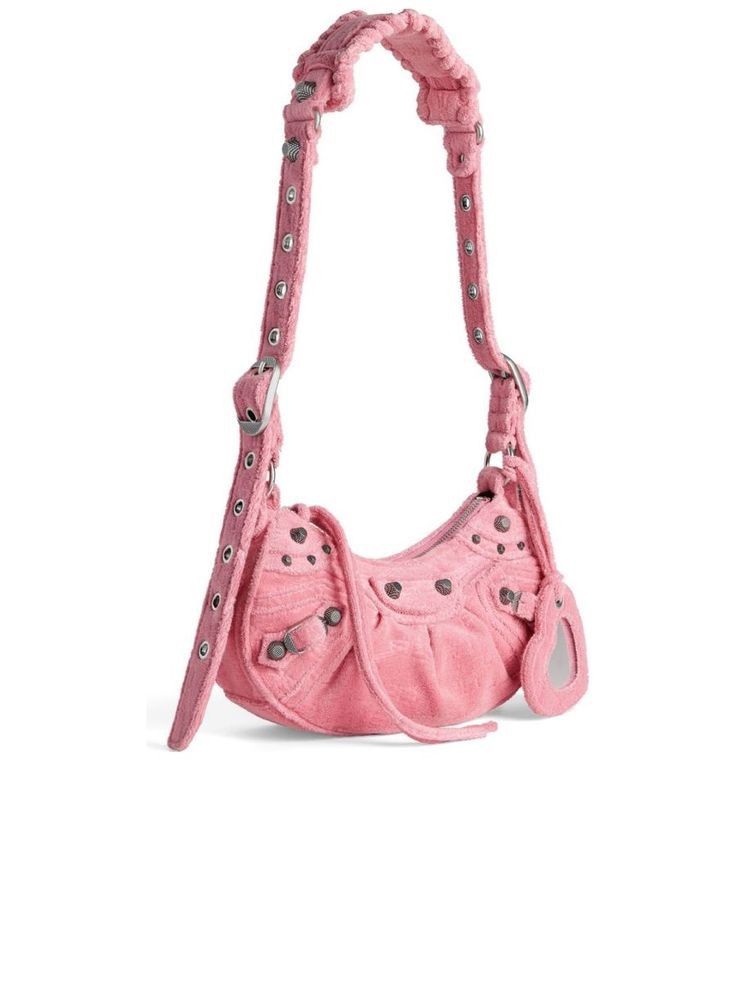 Balenciaga Le Cagole Xs Crossbody Bag Monogram Sponge Fabric in Pink, Women's