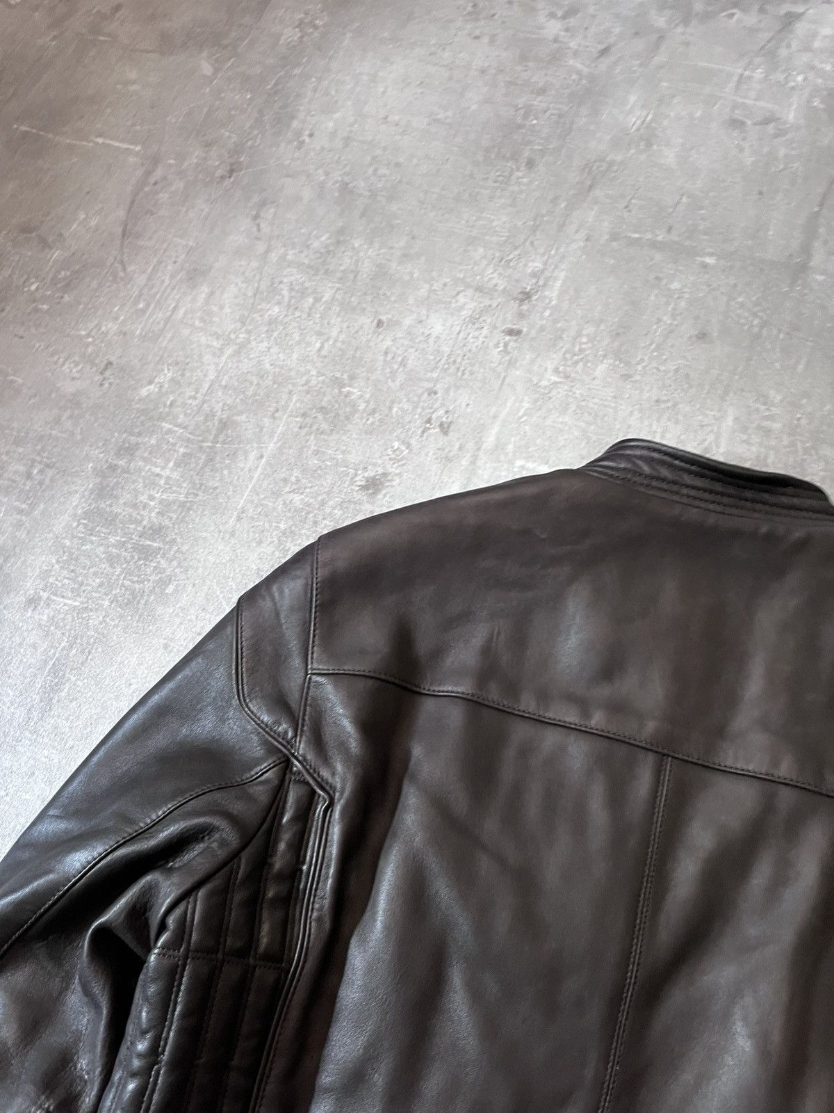 Prada Prada A/W 2007 biker brown leather jacket Size US L / EU 52-54 / 3 - 13 Thumbnail