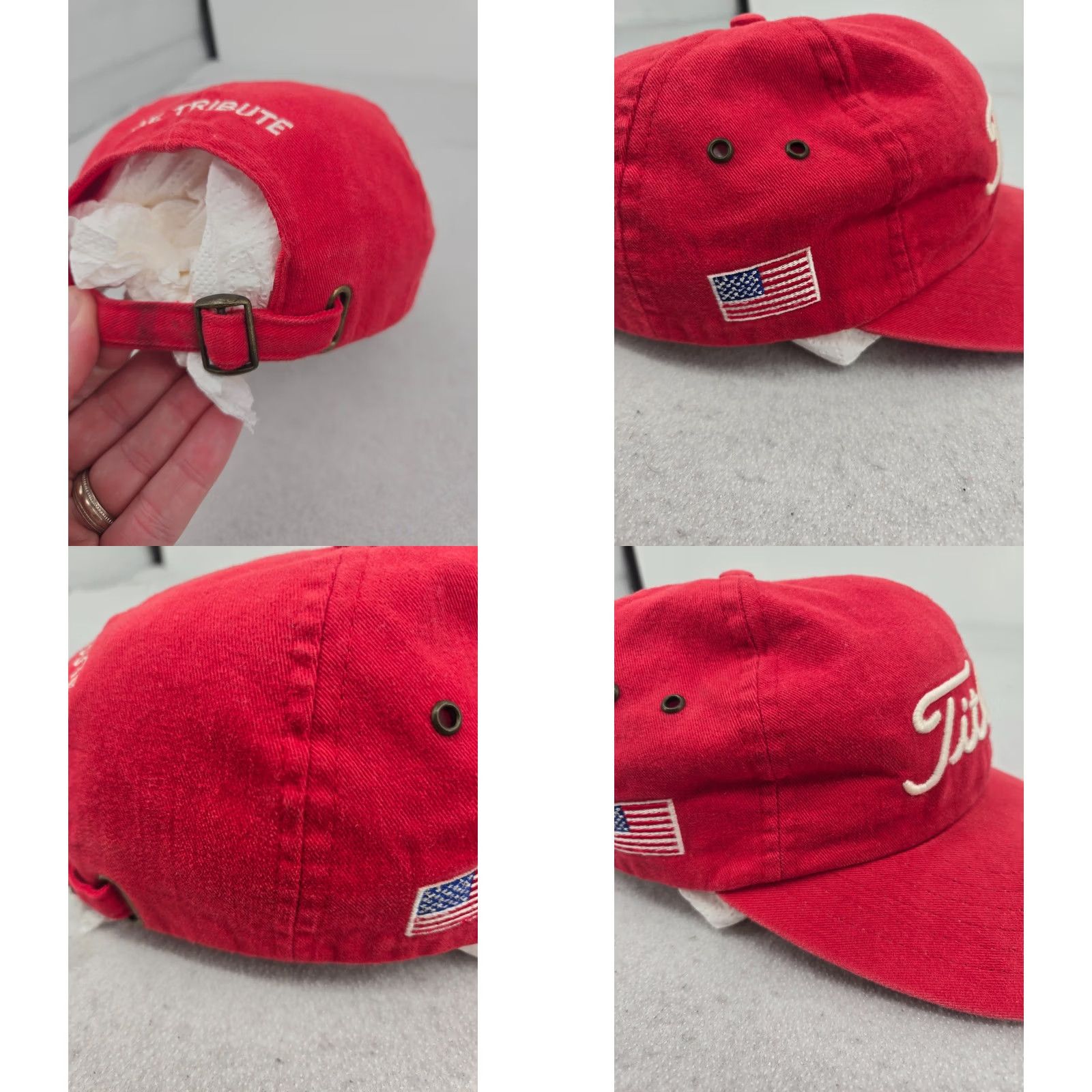 Titleist Titleist Hat Adjustable The Tribute Red Logo Baseball Cap Men One Size XS? Size ONE SIZE - 8 Thumbnail