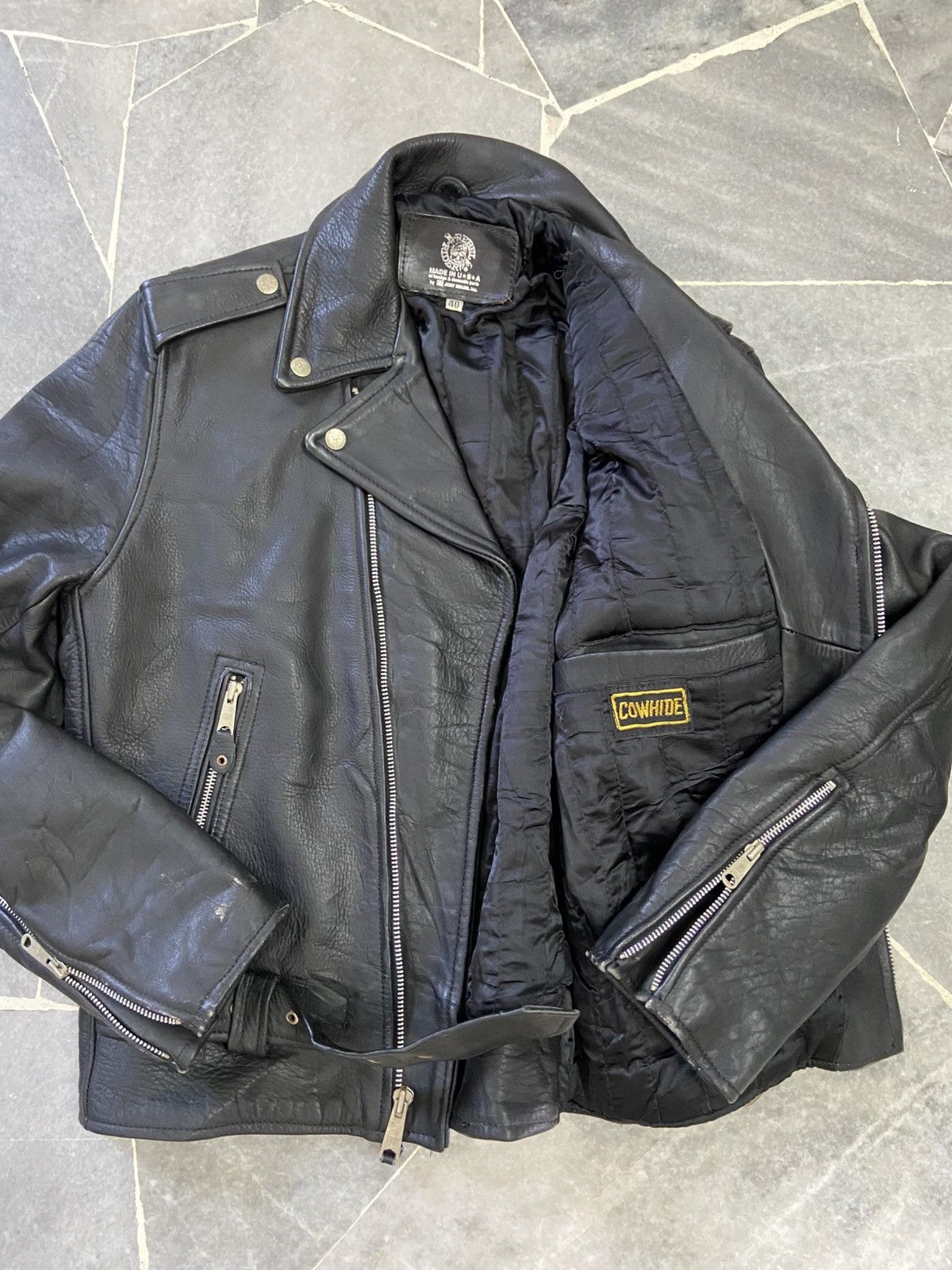 Genuine Leather Vintage Just Brass By Cowhide Leather Bird Motorcycle Jacket Size US M / EU 48-50 / 2 - 5 Thumbnail